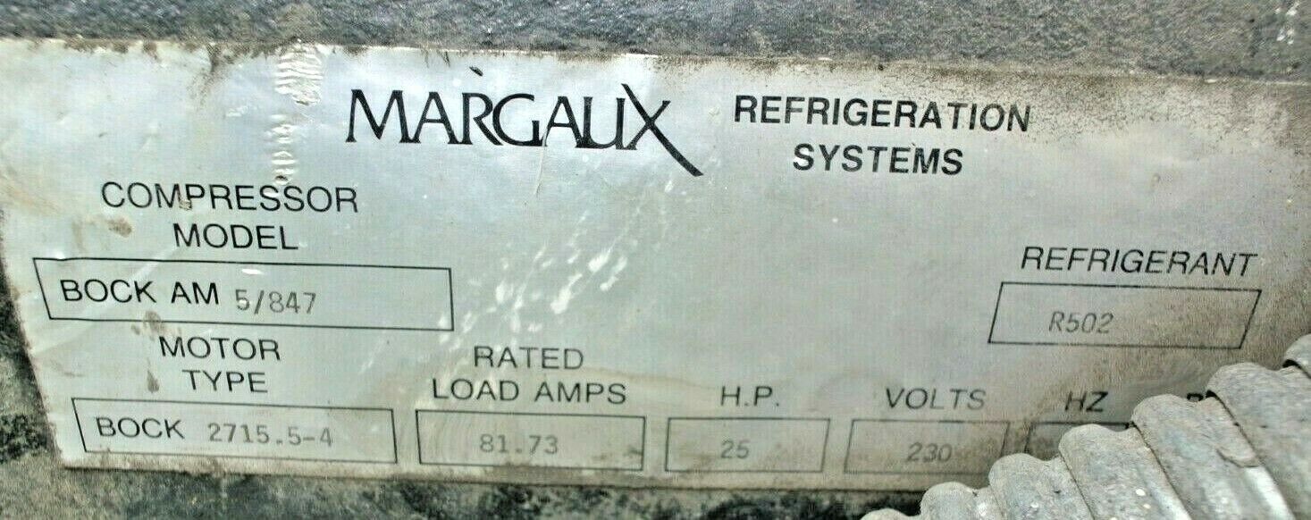 Margaux Refrigeration System Compressor #Bock AM 57847 Motor Type 2715.5-4 25 HP