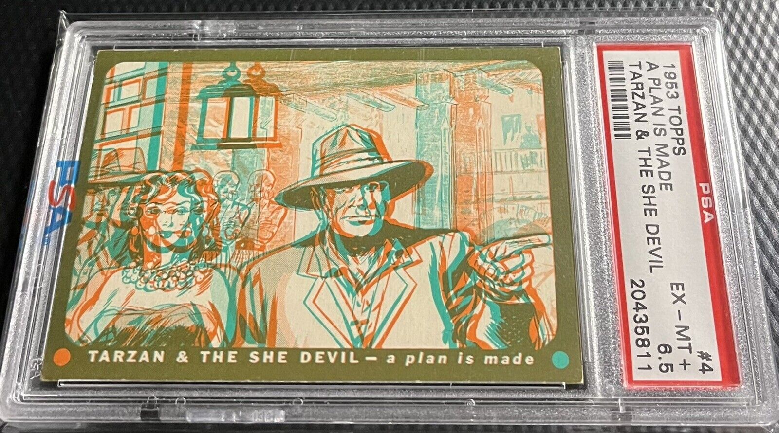 1953 Topps Tarzan & The She Devil PSA 6.5 Card #4 - A Plan is Made - Vintage