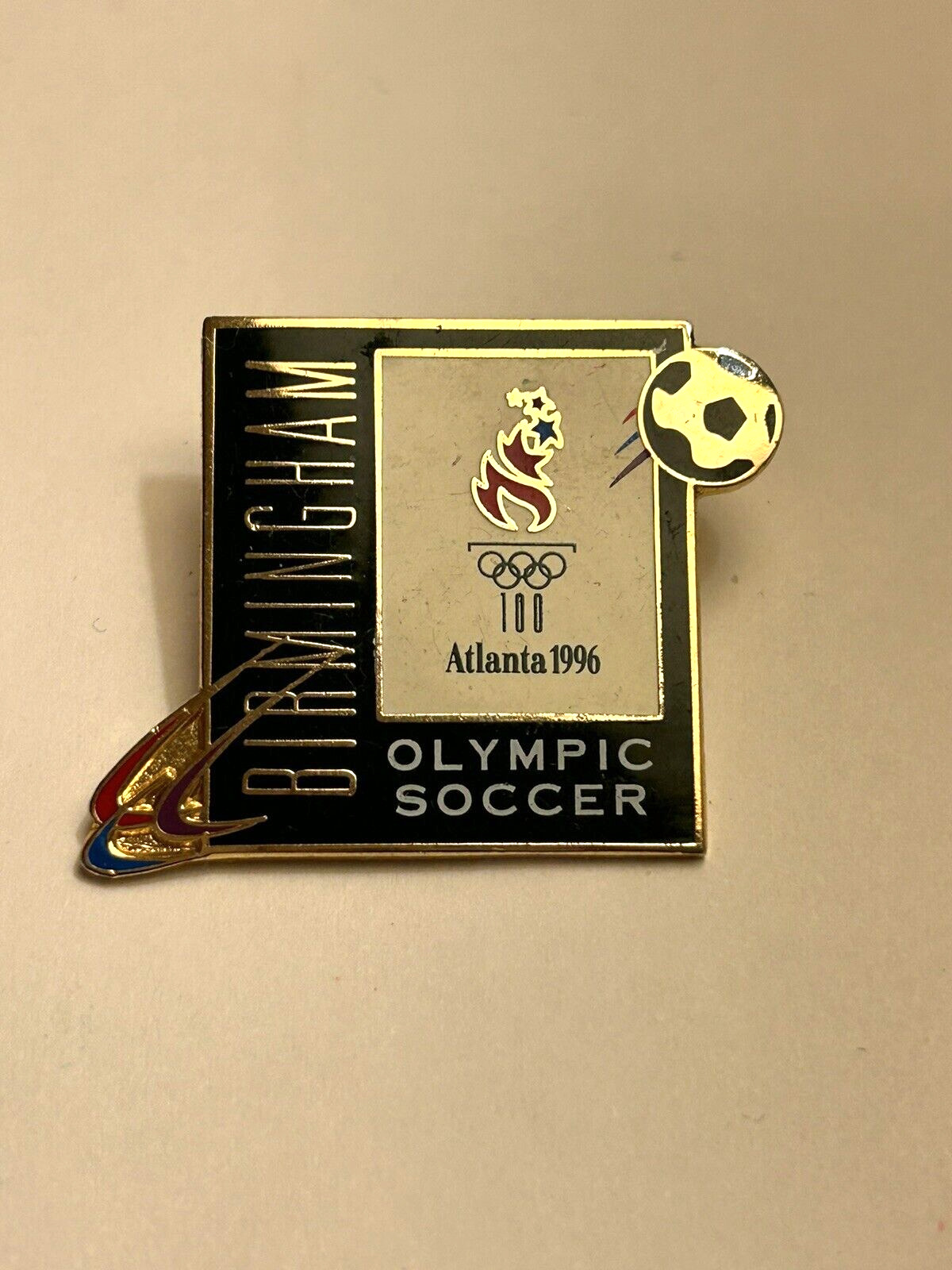 Vintage 1996 Birmingham Olympic Soccer Pin Pinback Lapel Pin Futbol Football