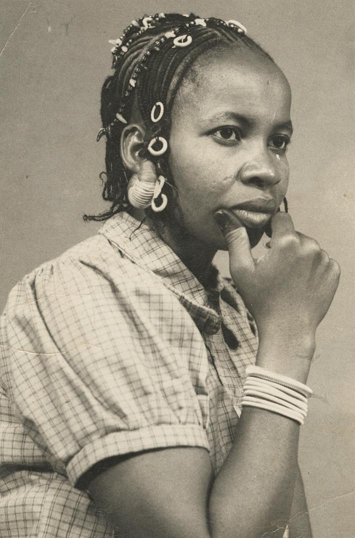 c. 1970\'s Young Woman, Mali Photograph by Malick Sidibe STAMPED