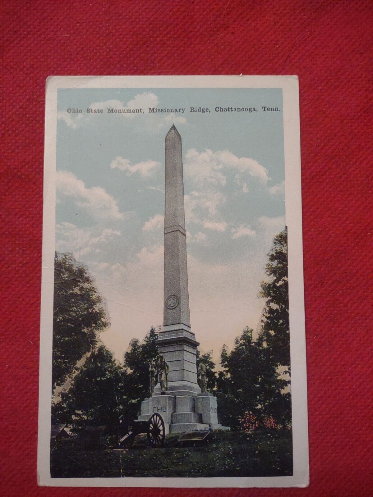 Linen Postcard Ohio State Monument Missionary Br. Chattanooga Tenn