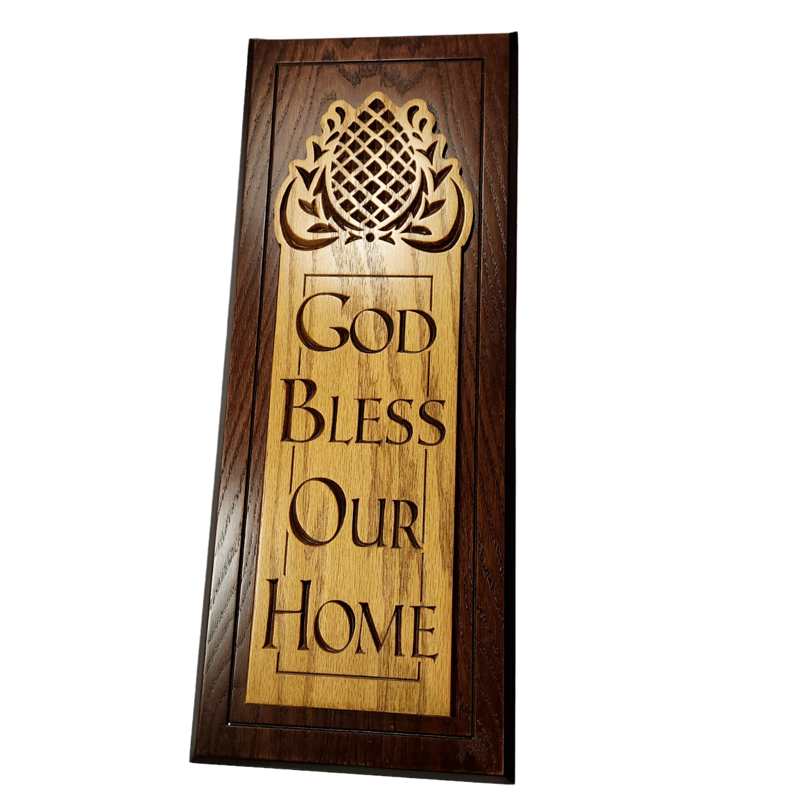 P Graham Dunn 2008 God Bless Our Home Wooden Hanging Plaque 23 Inch