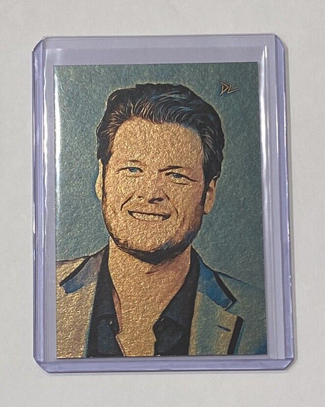 Blake Shelton Gold Plated Artist Signed “Country Star” Trading Card 1/1