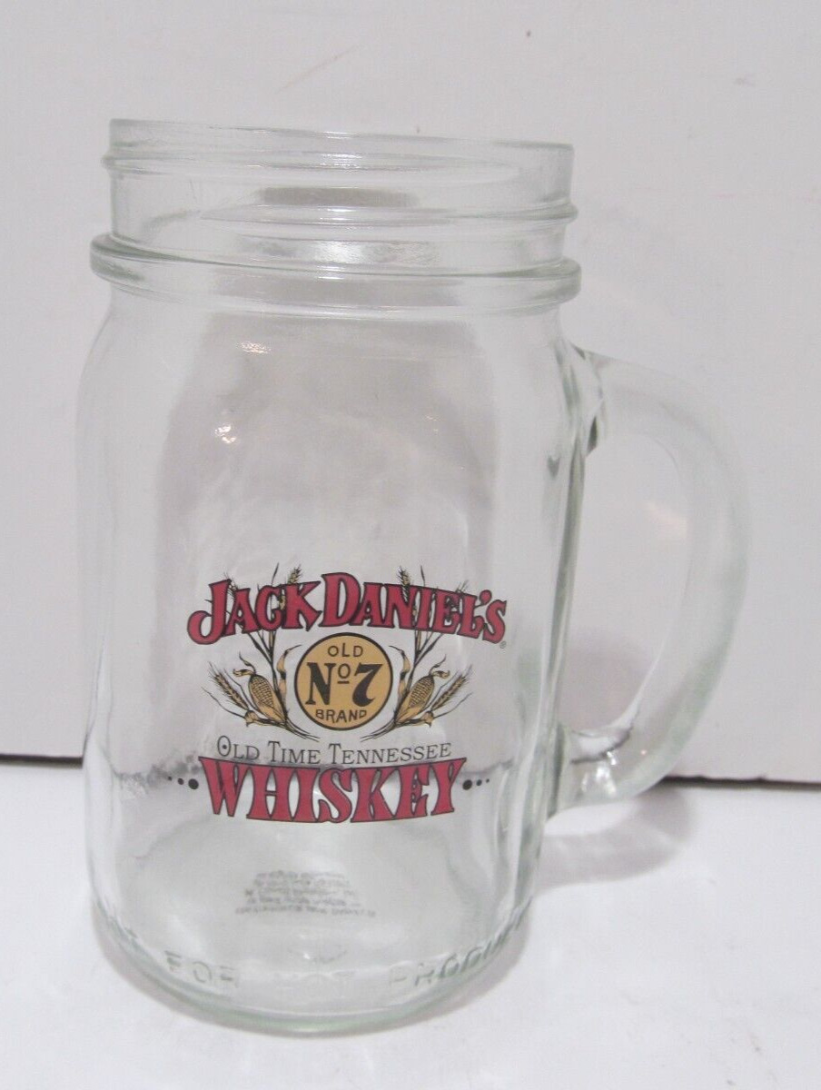 Jack Daniel\'s No. 7 Whiskey HTF Pint Mason Jar Mug w/ Handle