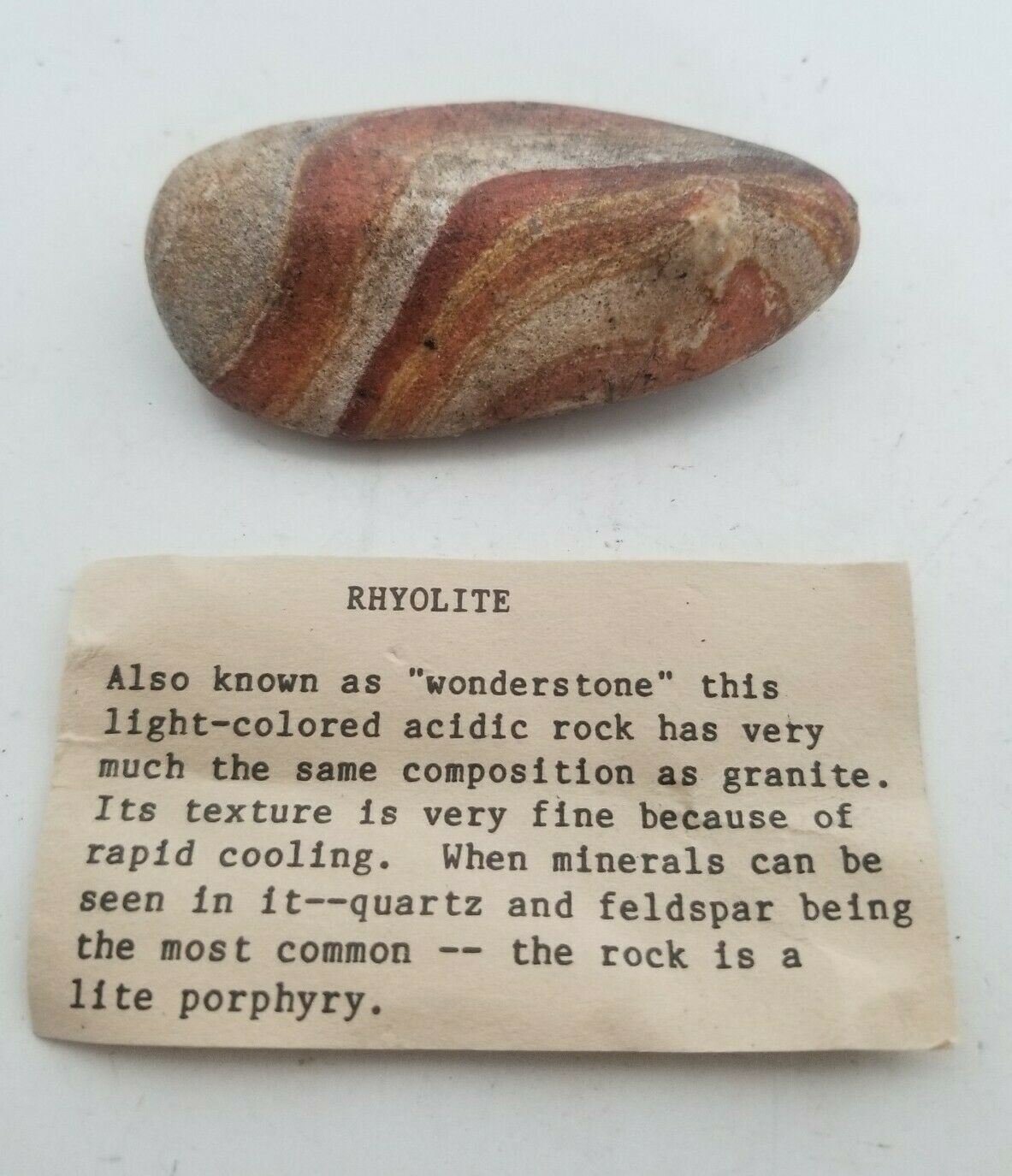 Banded Rhyolite Stone Raw Natural Mineral Specimen Nevada Wonderstone