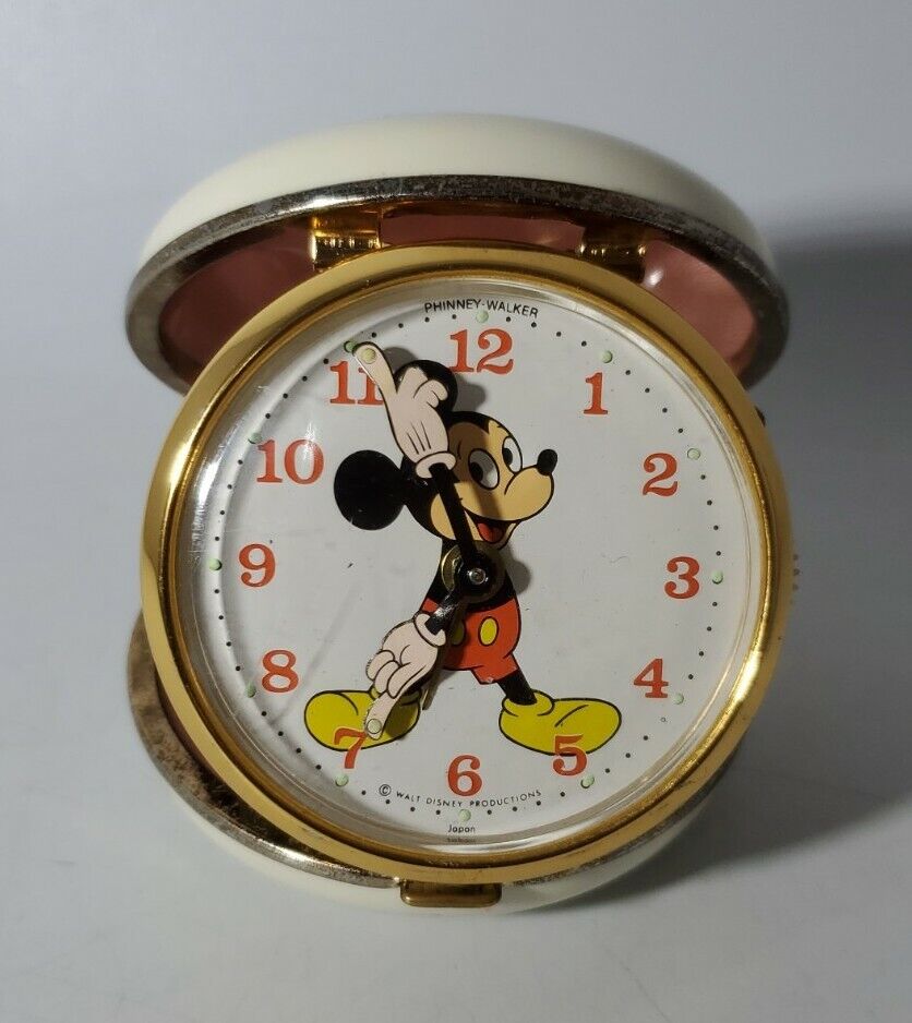 Vintage Phinney-Walker Disney Mickey Mouse Pocket Clock