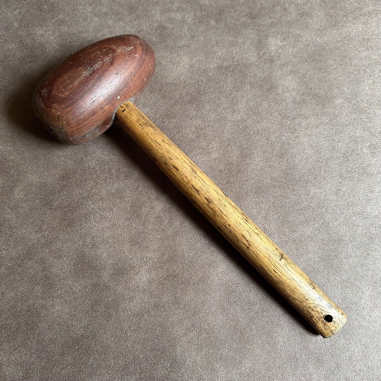 VINTAGE ANTIQUE WOODEN LEAD DRESSING BOSSING PLUMMER MALLET TINSMITH HAND TOOL