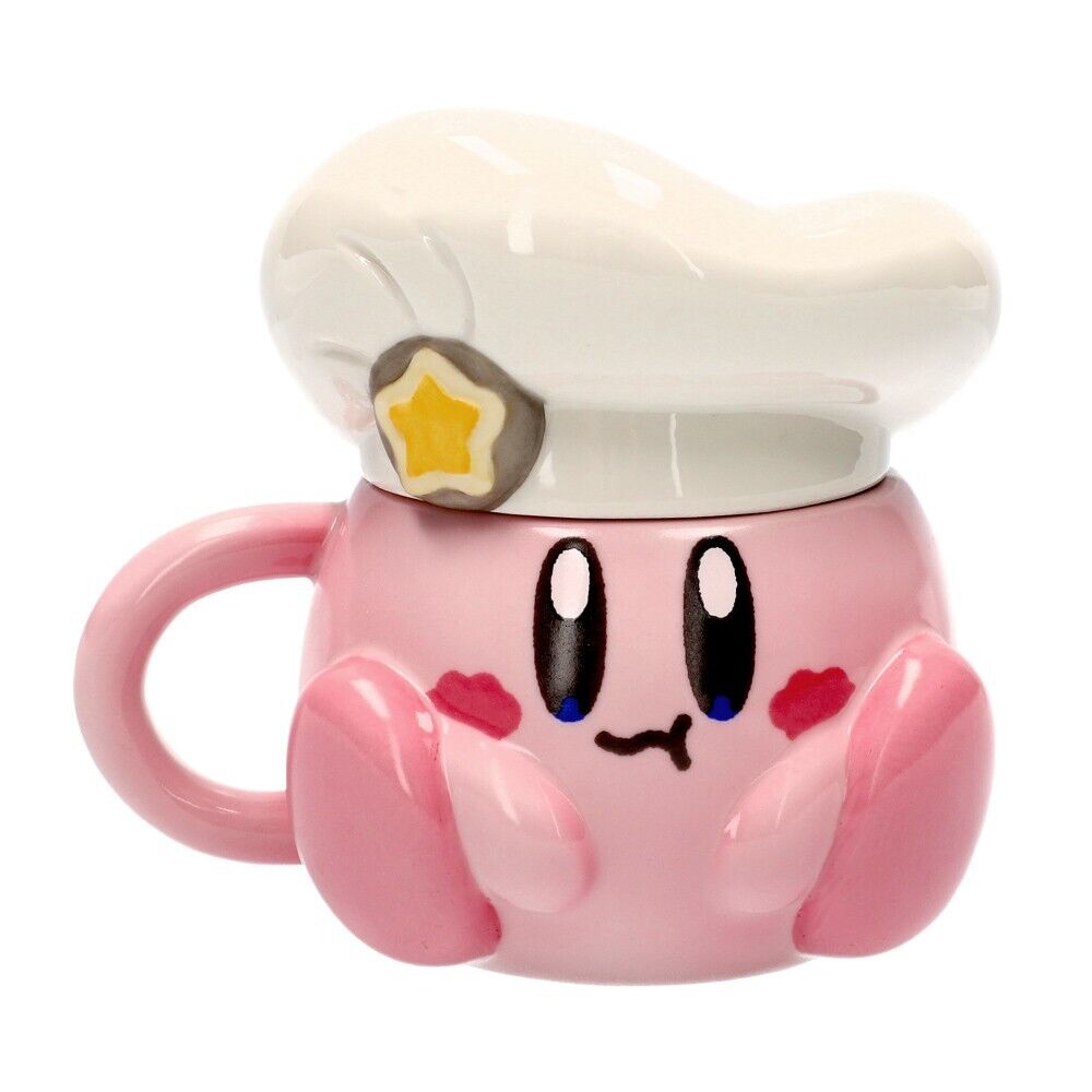 Kirby Cafe Exclusive Mug with lid Chef Kirby Pink Nintendo Japan Limited