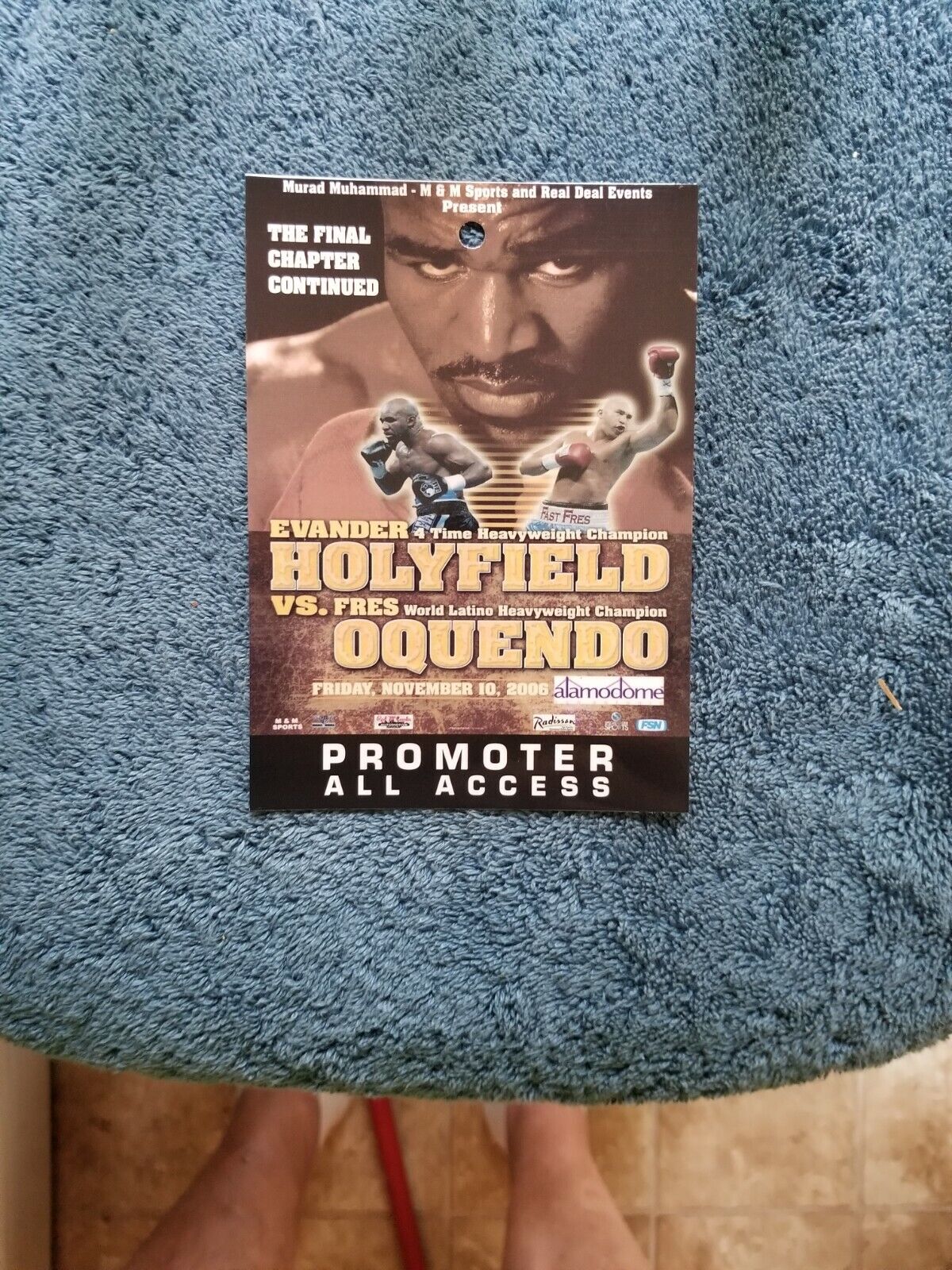 2006 EVANDER HOLYFIELD VS FRES OQUENDO PROMOTER PASS/TICKET STUB
