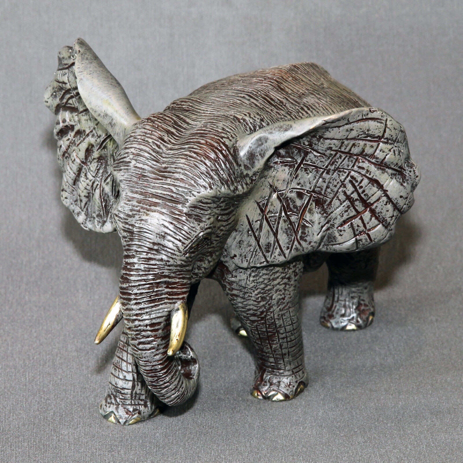 Gorgeous Bronze  Elephant Figurine Sculpture Statue Art African Signed Numbered