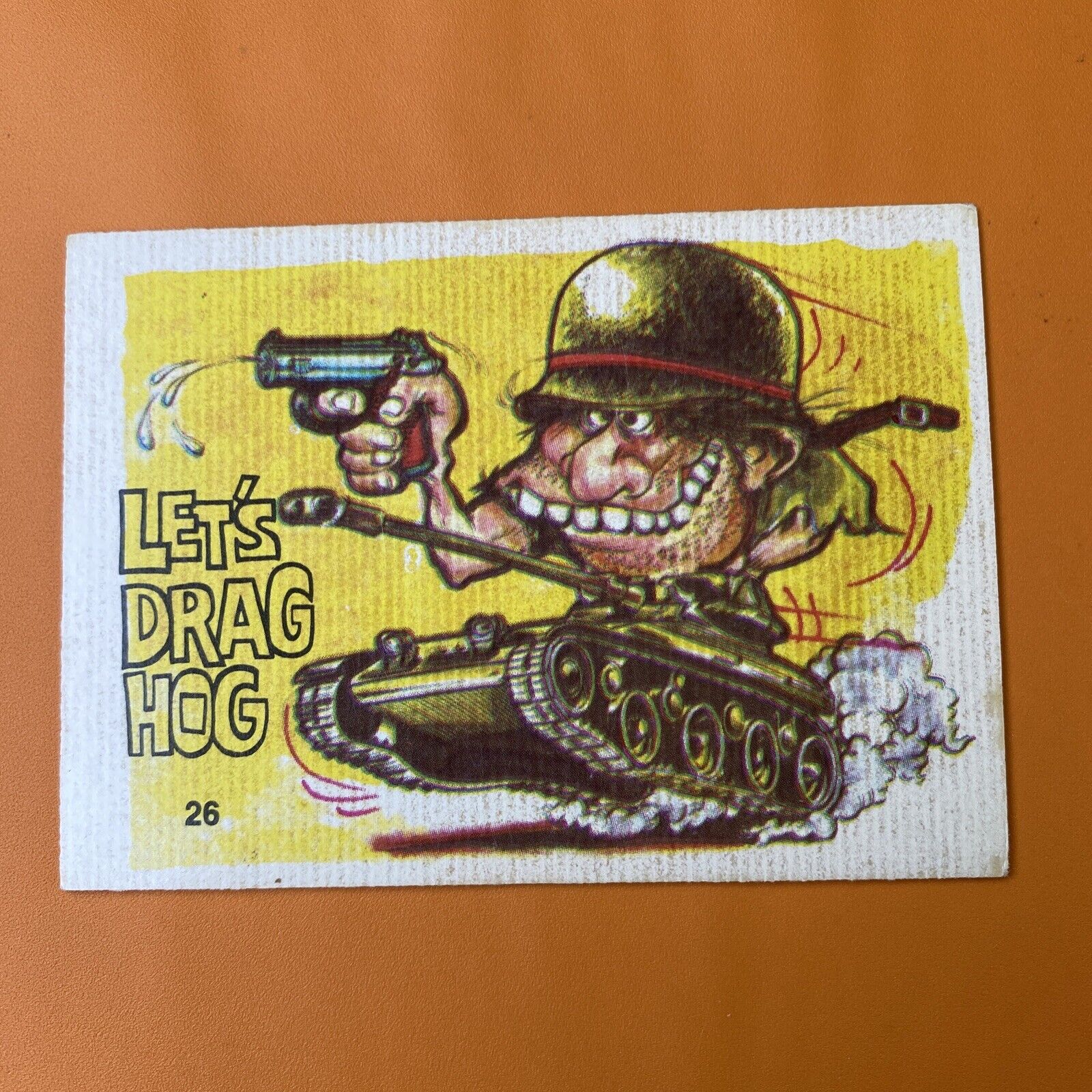 ODD RODS Donruss Sticker Card #26 Lets Drag Hog 1969-1973 Vintage Hot Rod RARE