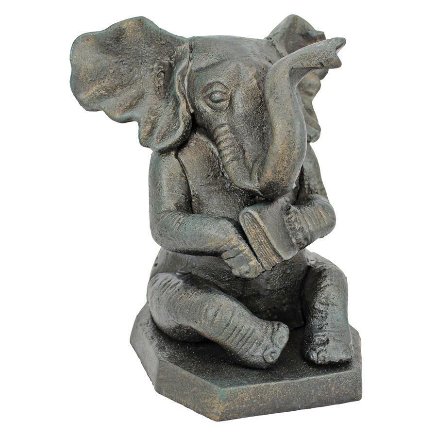 Single: Victorian Antique Replica Elephant Education Cast Iron Animal Doorstop