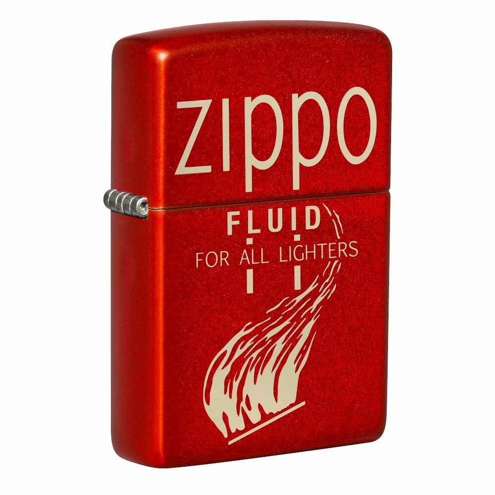 Zippo Zippo Retro Design Metallic Red Windproof Pocket Lighter, 49586