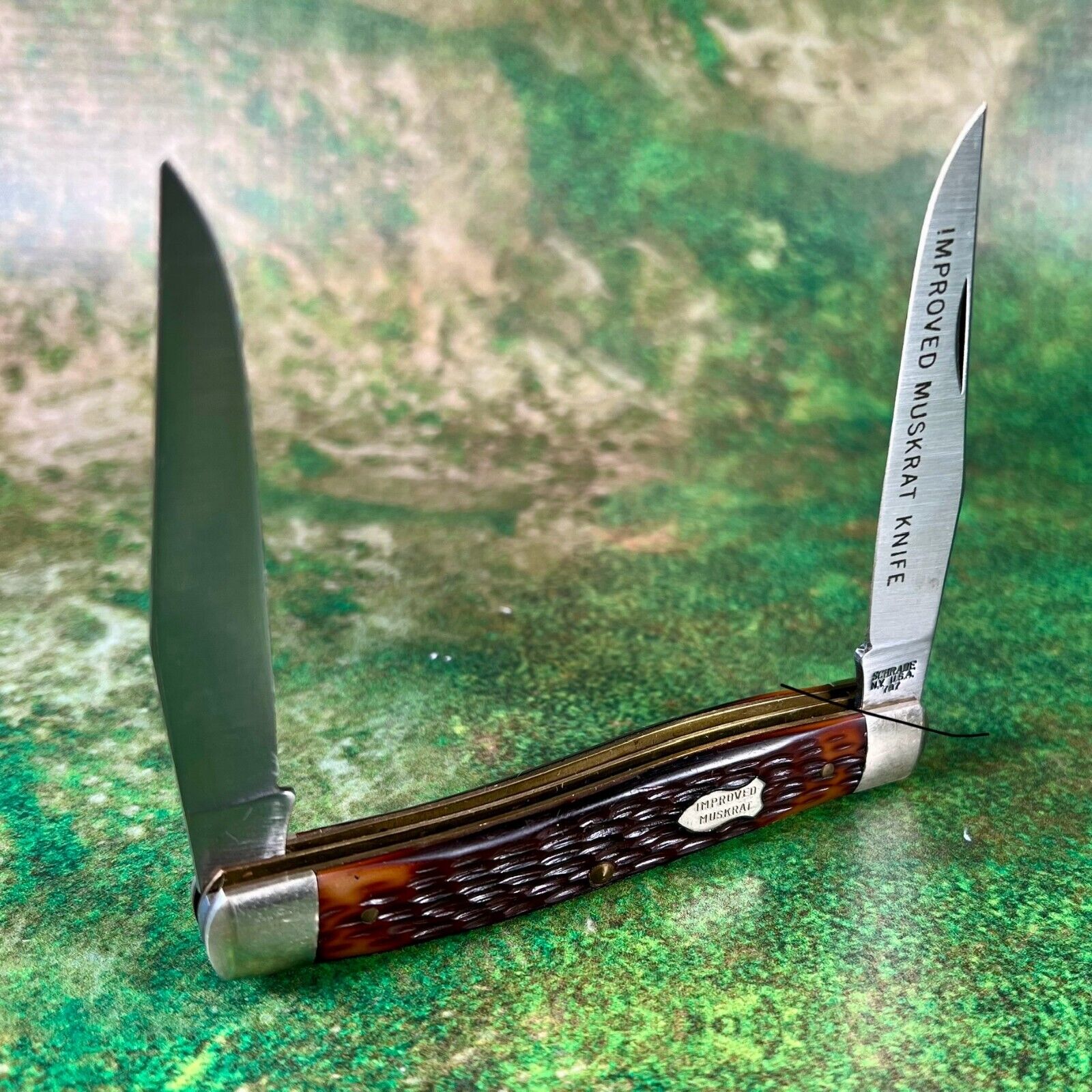 Vintage Schrade NY USA 787 Improved Muskrat 2 Blade Folding Pocket Knife