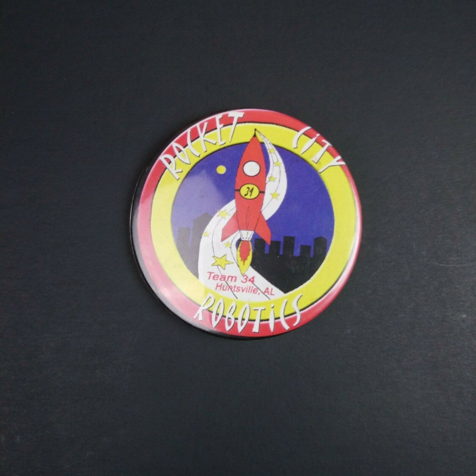 VTG 1990\'s Rocket City Robotics Team 34 Huntsville AL NASA Pin Button