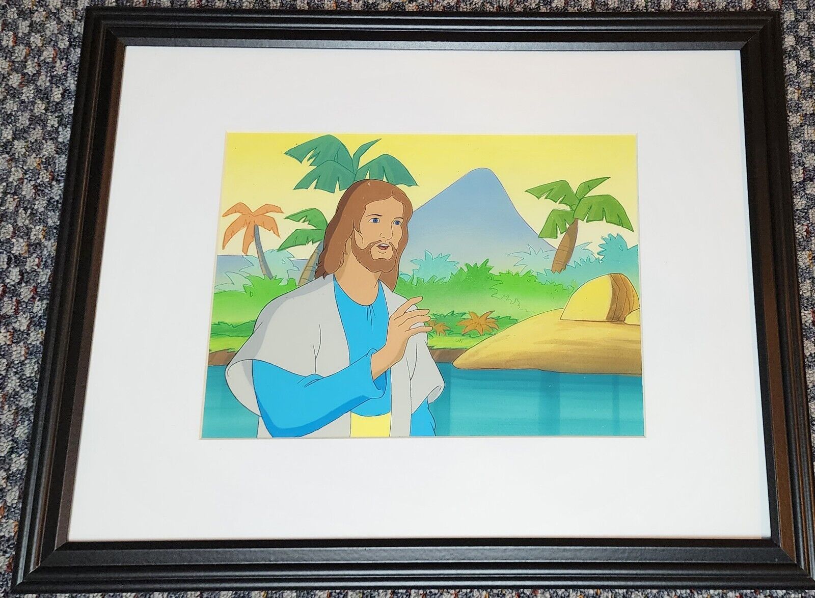 GREATEST HEROS AND LEGENDS OF THE BIBLE PRODUCTION CEL OF  JESUS ON OBG FRAMED