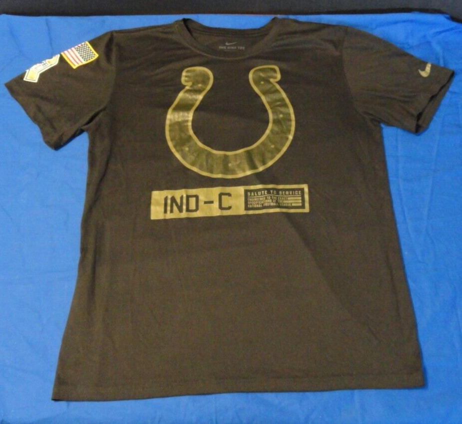 DISCONTINUED NFL NIKE SALUTE TO SERVICE INDIANA COLTS BLACK T SHIRT MEDIUM TEE