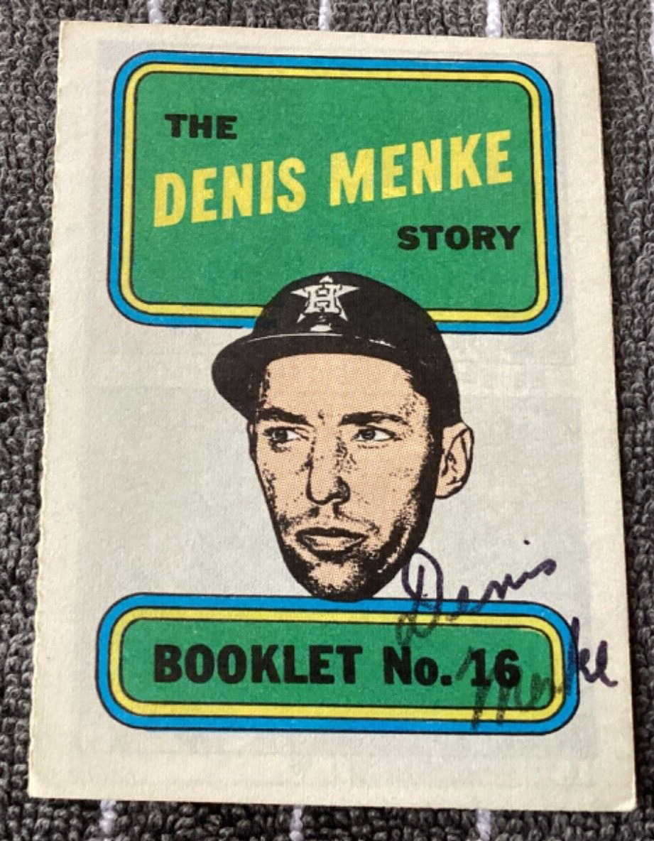 DENIS MENKE Personally Autographed Signed 1970 TOPPS Booklet Card #16 FreeShip