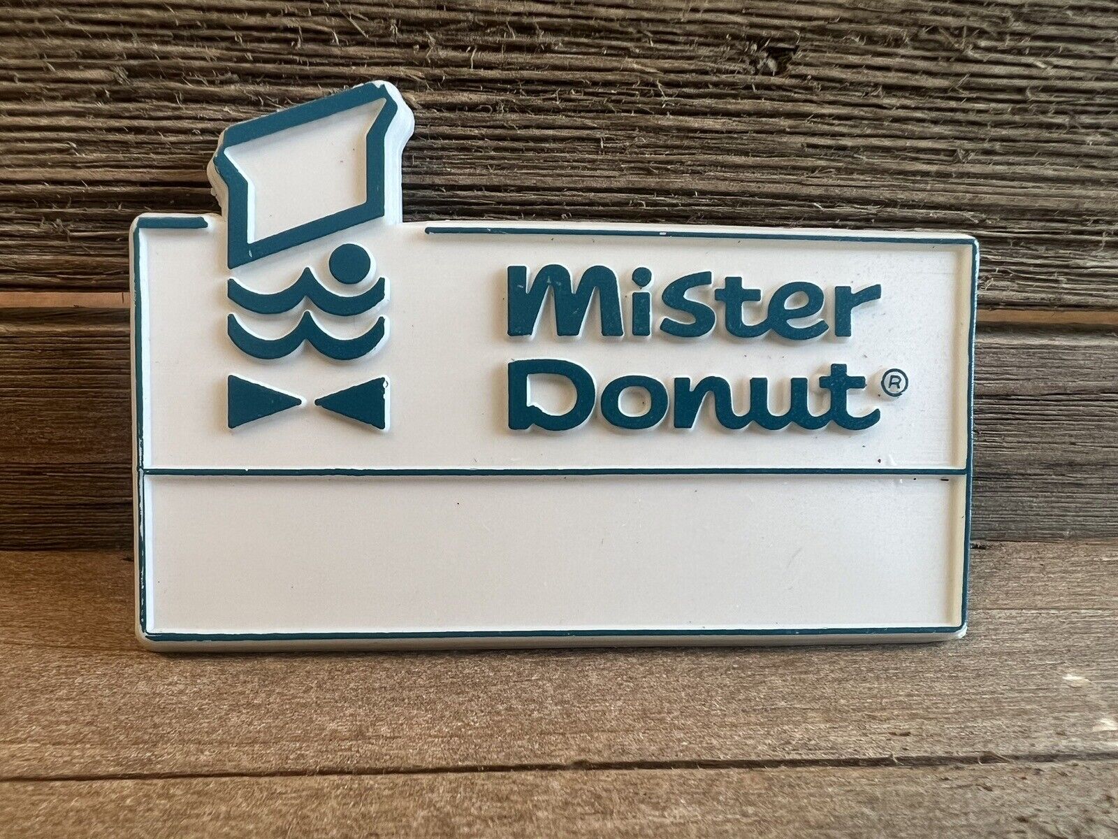 Vintage Mister Donut Name Badge Tag Restaurant Collectible