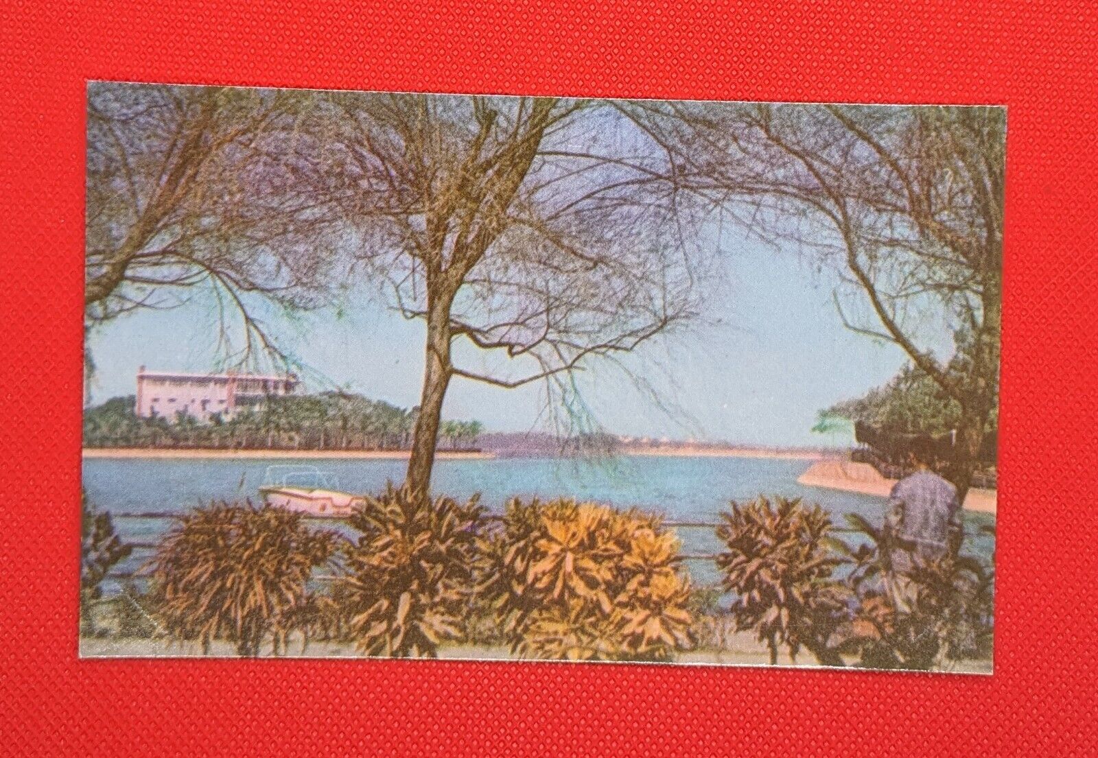 Vintage Lake Ta Pei China Scenic View Postcard