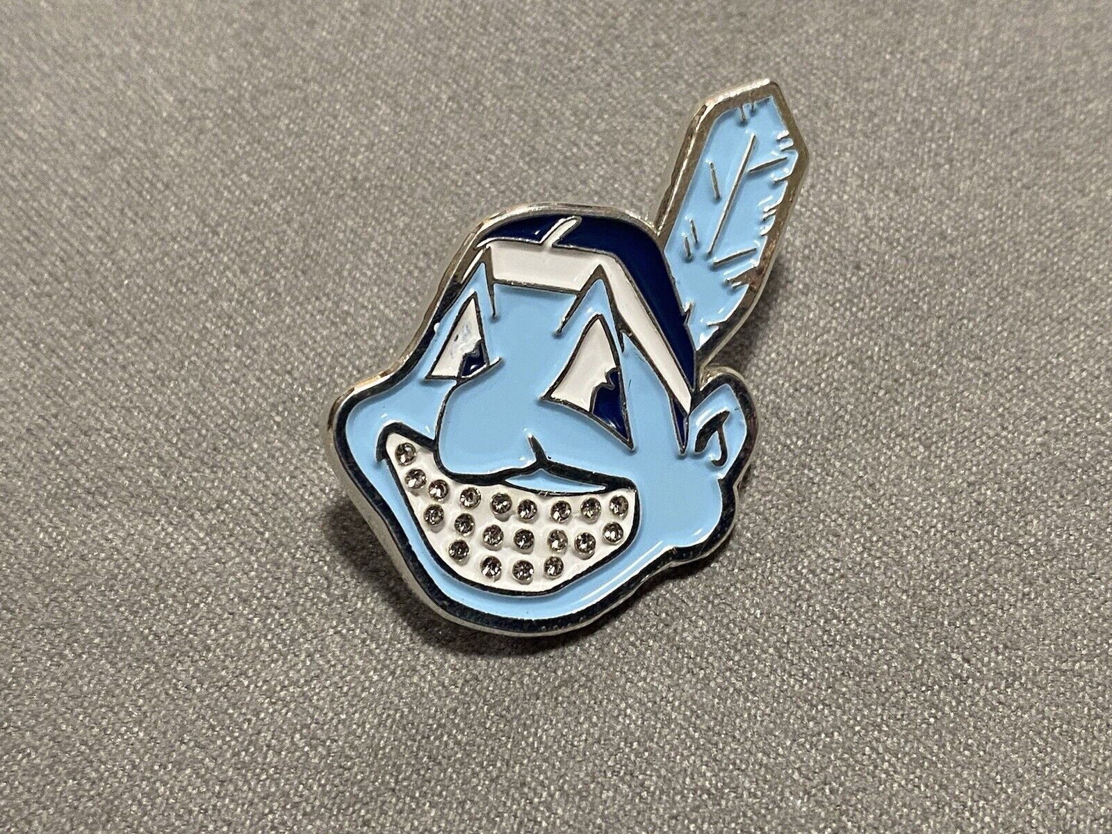 Cleveland Indians baby blue Chief Wahoo Icy Grill Limited Edition silver Hat Pin