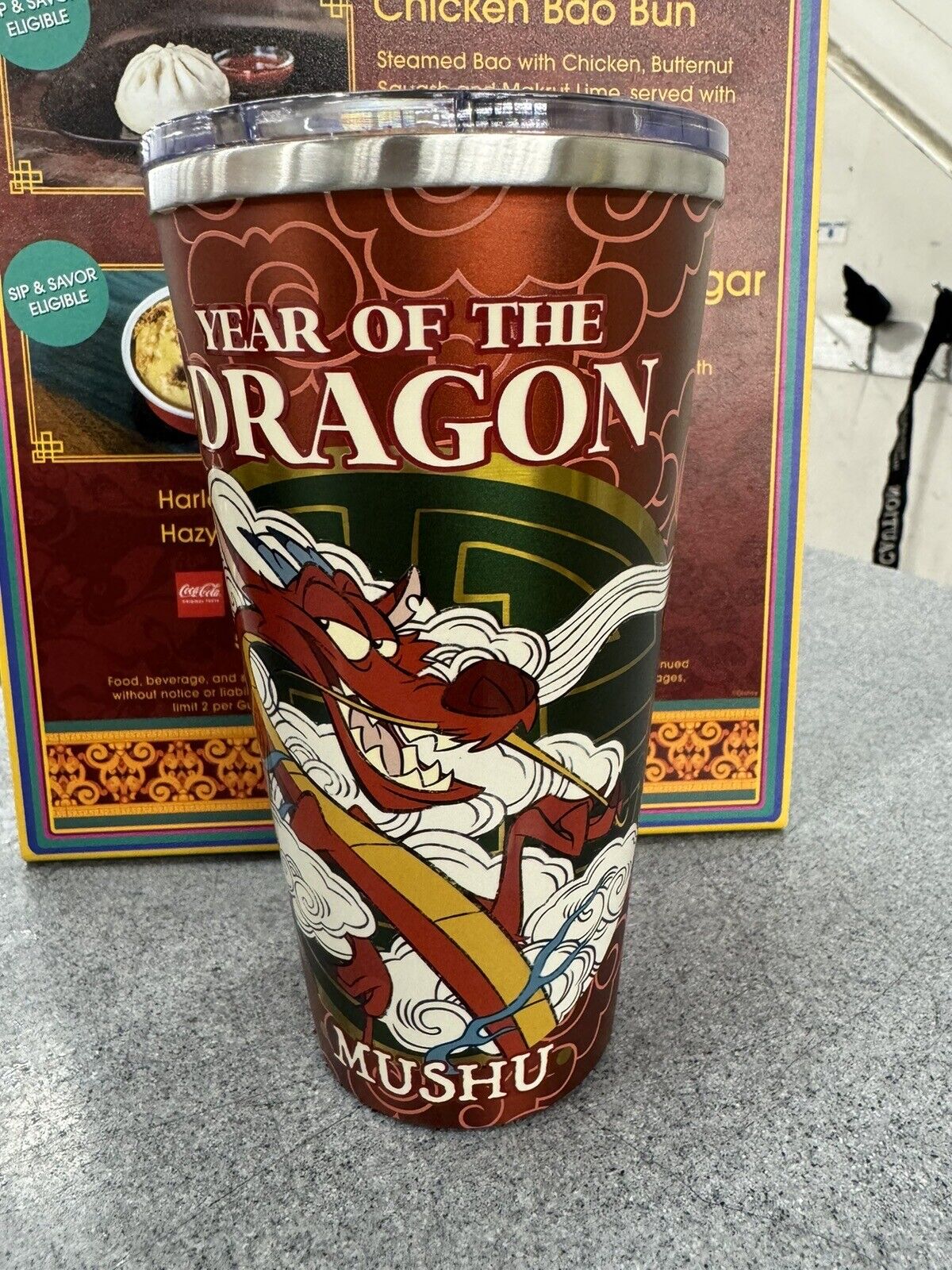 NEW 2024 Disney Parks Lunar New Year Mushu Stainless Steal Tumbler Mug Cup New