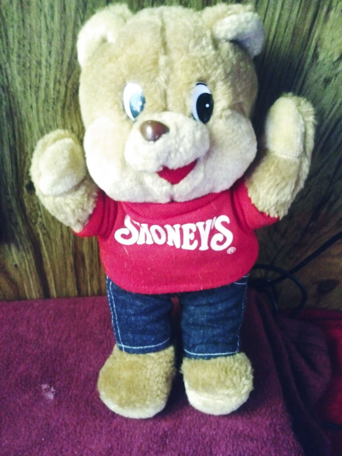 Vintage Shoney’s Restaurant Plush 11” Teddy Bear 1986  S-354
