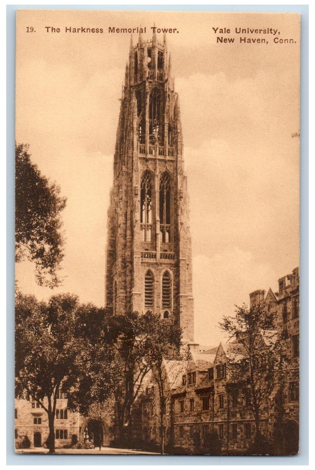 c1910\'s Yale University Harkness Memorial Tower New Haven Connecticut Postcard