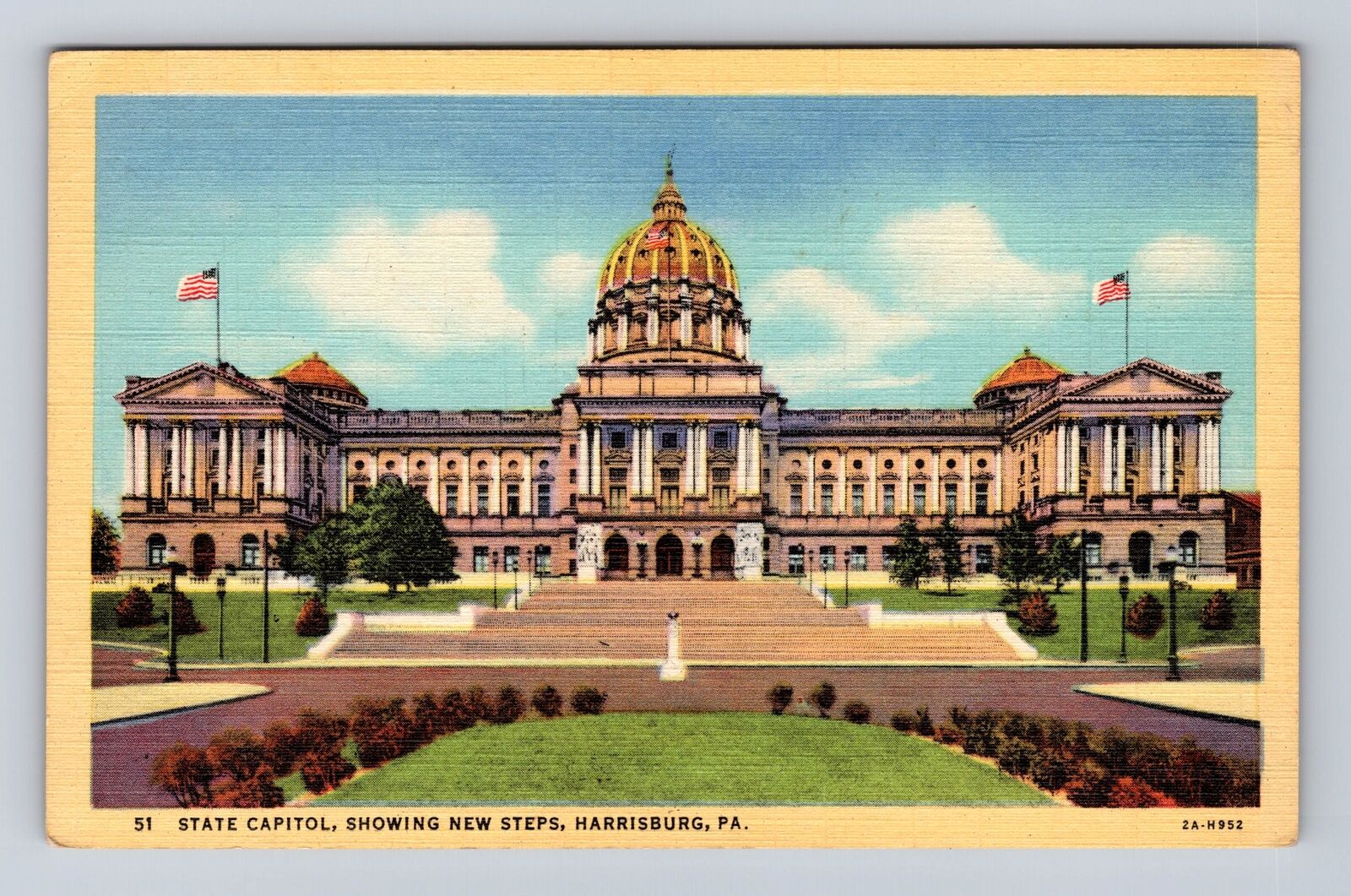 Harrisburg PA-Pennsylvania, State Capitol, Antique, Vintage Souvenir Postcard