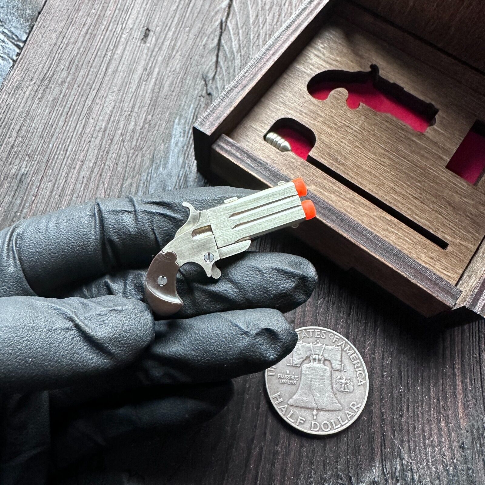 Gun keychain Swivel Derringer Miniature gun Derringer Cap gun Mini pistol