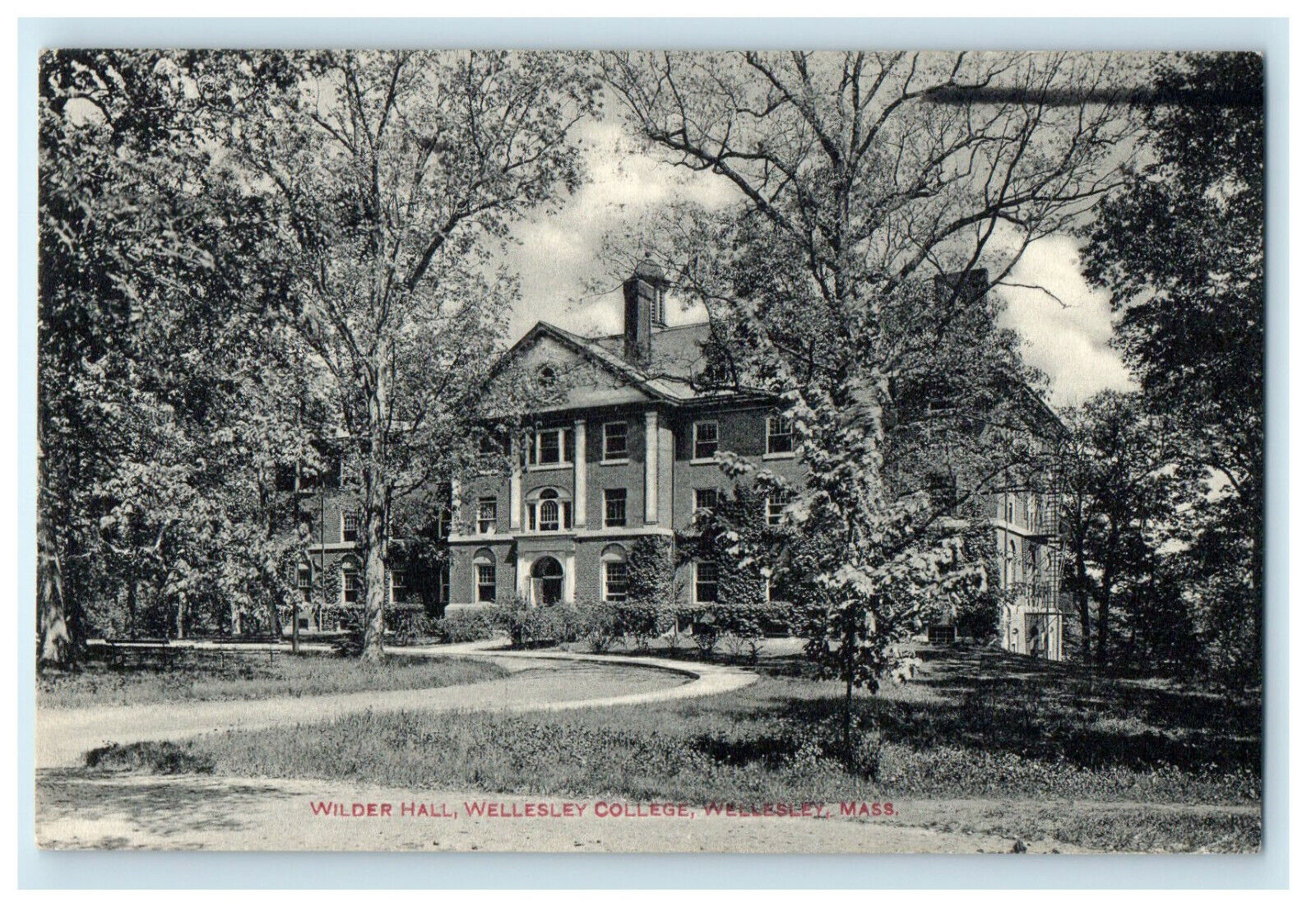 1916 Wilder Hall, Wellesley College, Wellesley Massachusetts MA Posted Postcard
