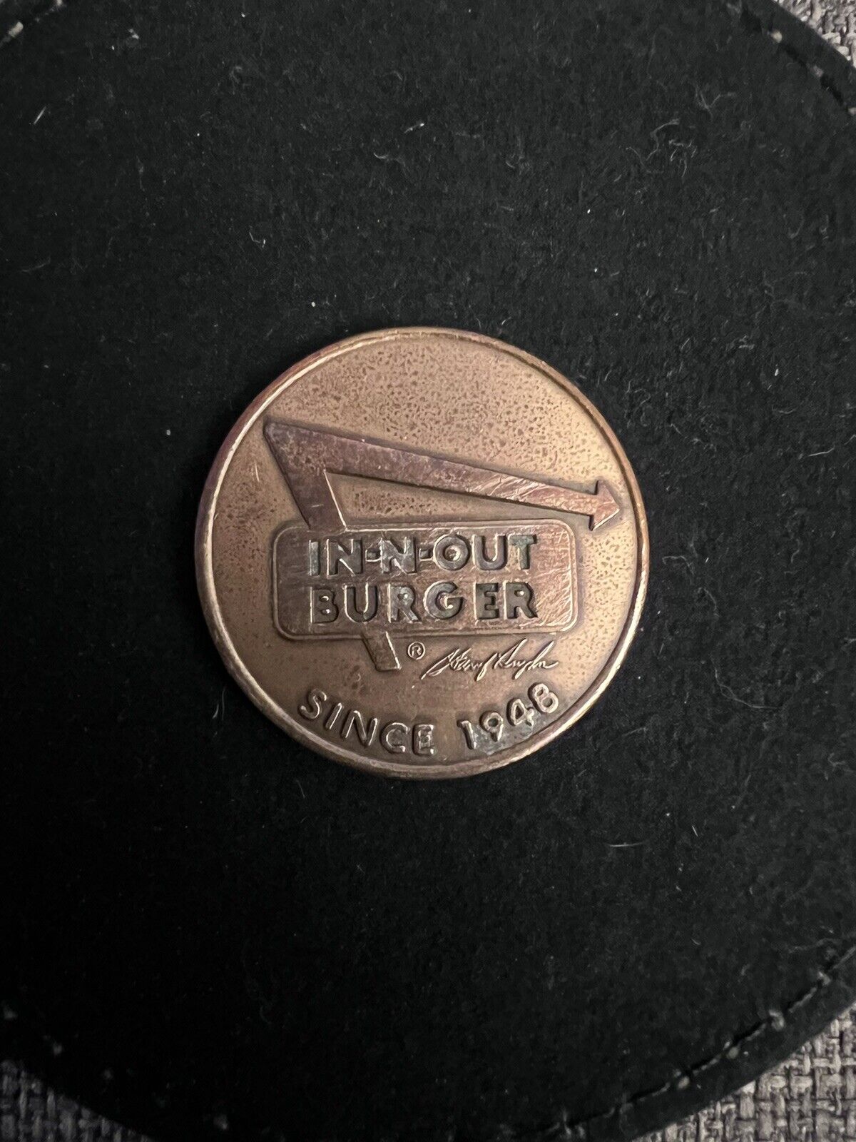 IN-N-OUT Burger INO RARE NMT 30th Anniversary Commemorative 1978 Burger Coin