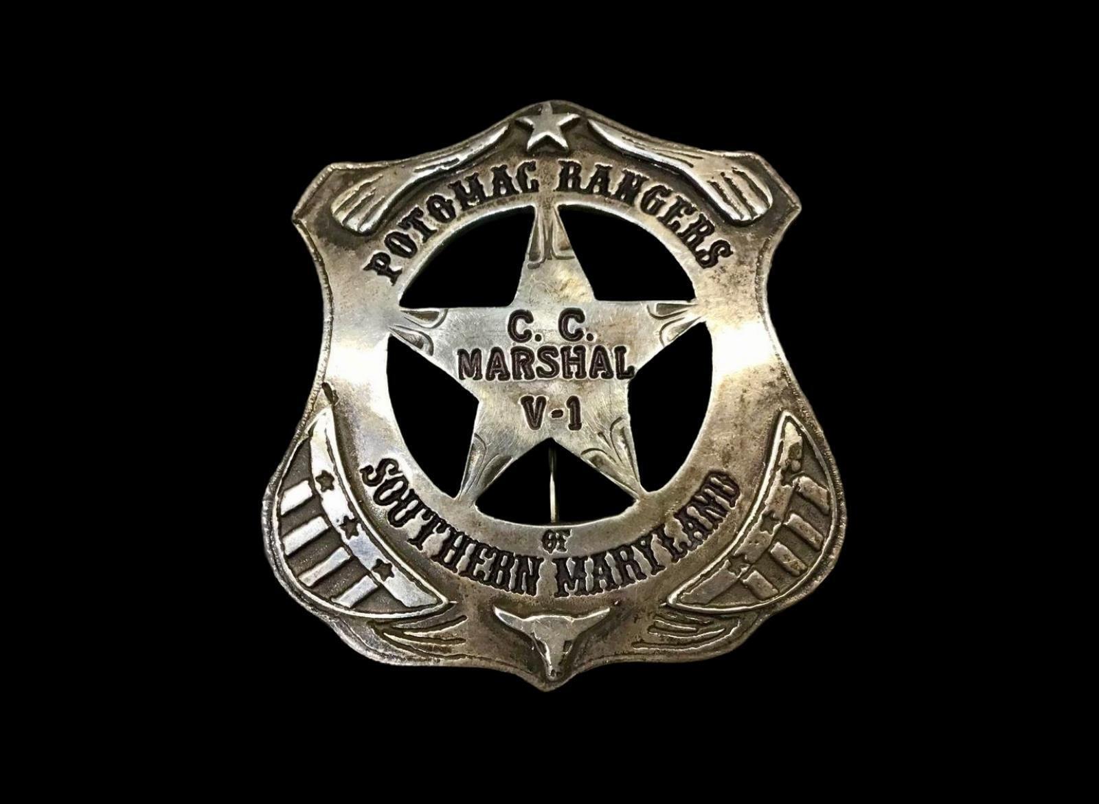 Vintage OBSOLETE Sterling Silver Potomac Rangers Maryland Marshal Badge 32.88gr