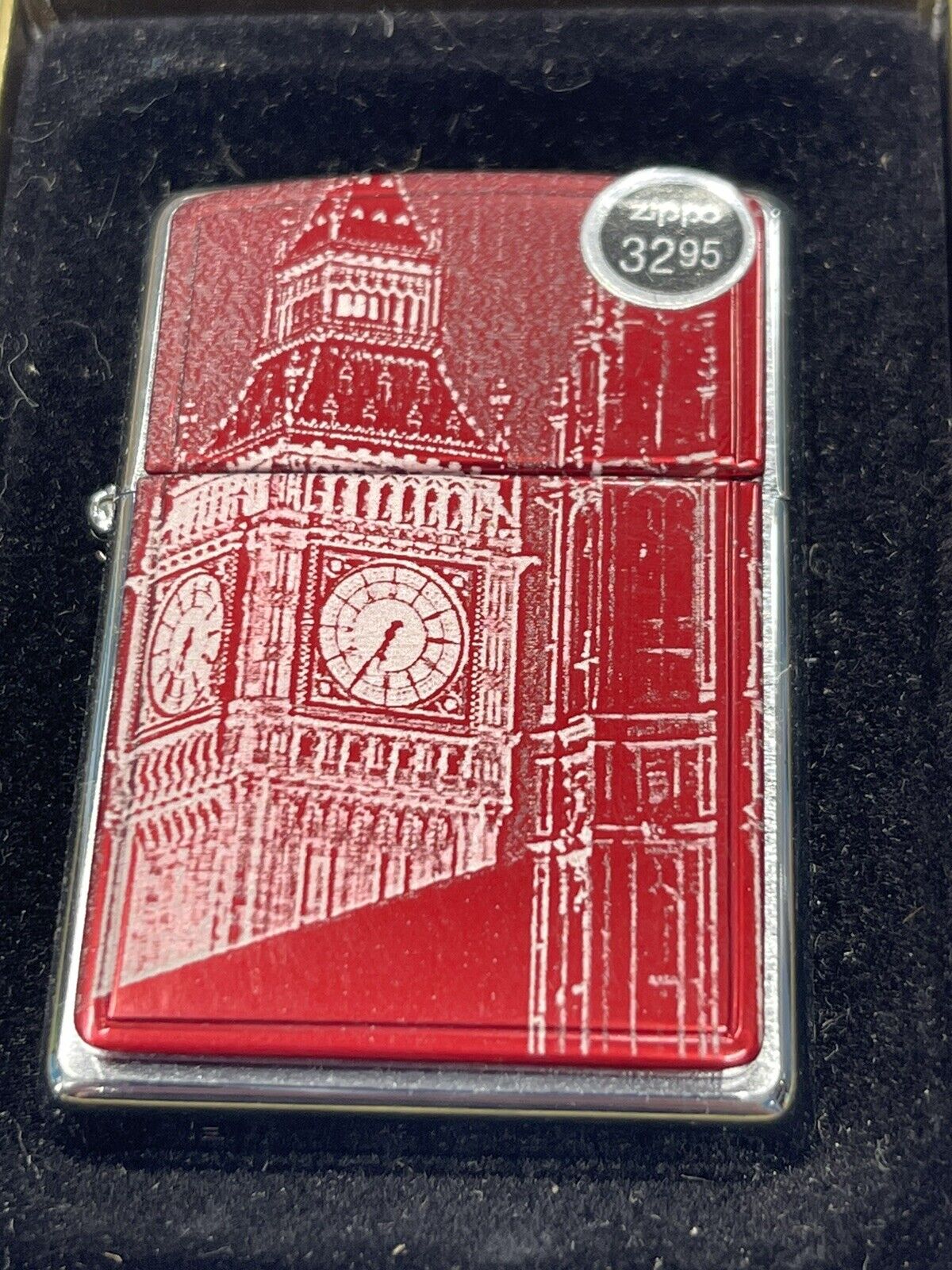 ZIPPO 2003 BIG BEN LONDON RED ANODIZED LIGHTER SEALED IN BOX R440