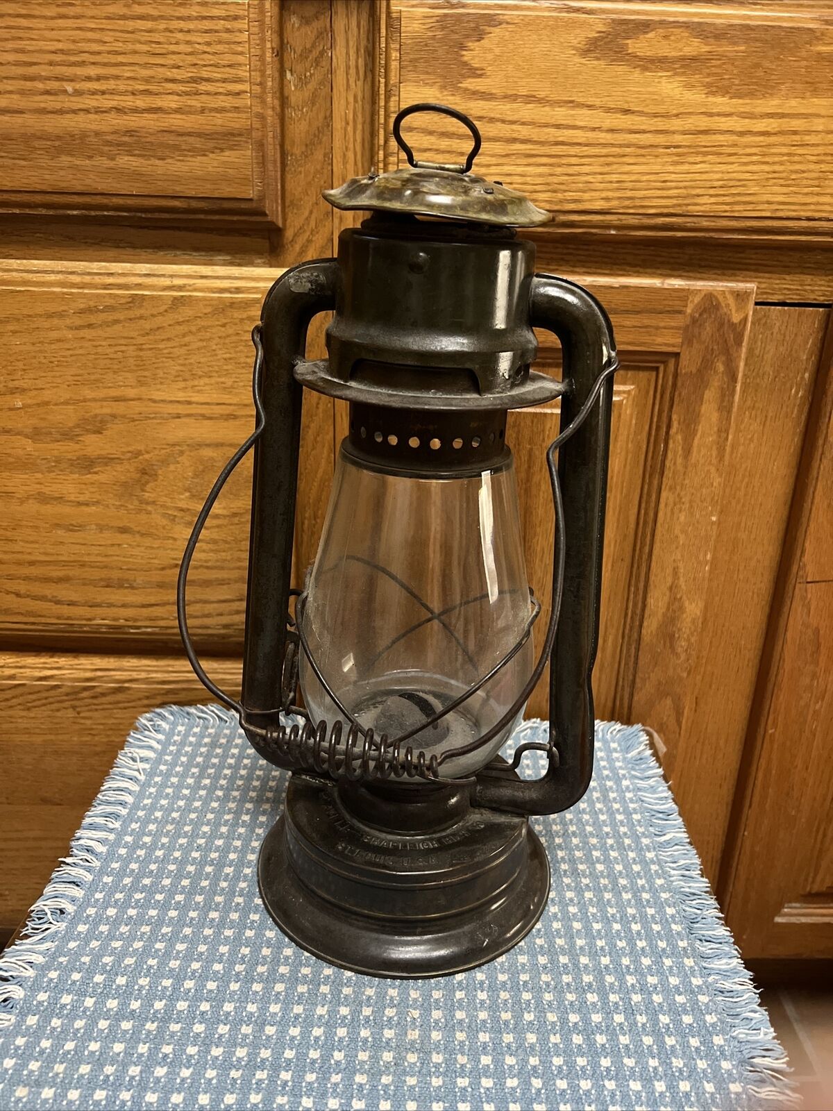 Antique Norvell Diamond Oil Lantern Shapleigh Hardware Co St. Louis Mo rail lamp