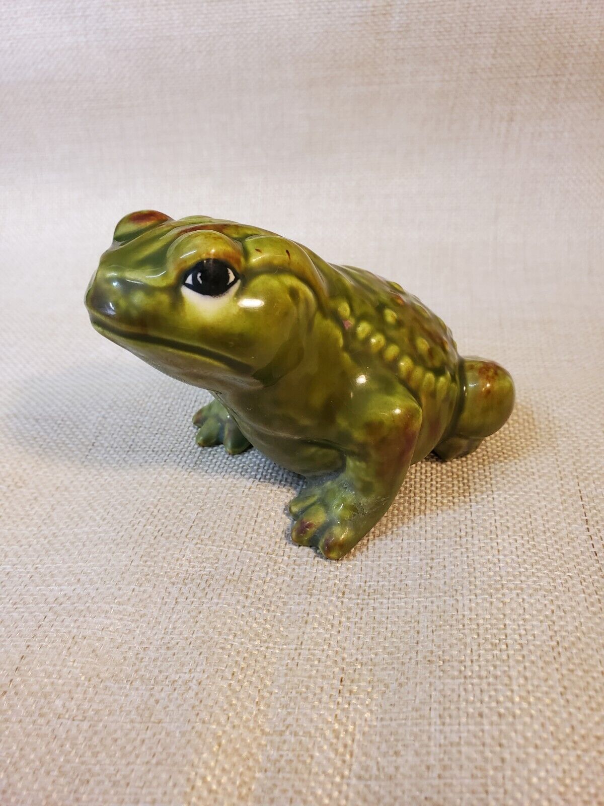 Vintage MidCentury Handpainted Glazed Ceramic Toad/Frog Garden Pot or Home Decor
