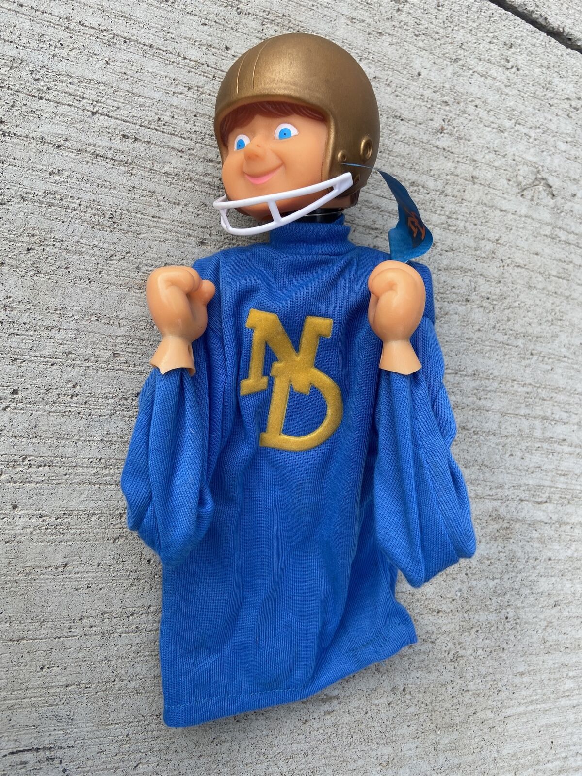 Vintage ND Whomp It Hand Punch Bobblehead Mechanical Puppet Notre Dame GUC Rare