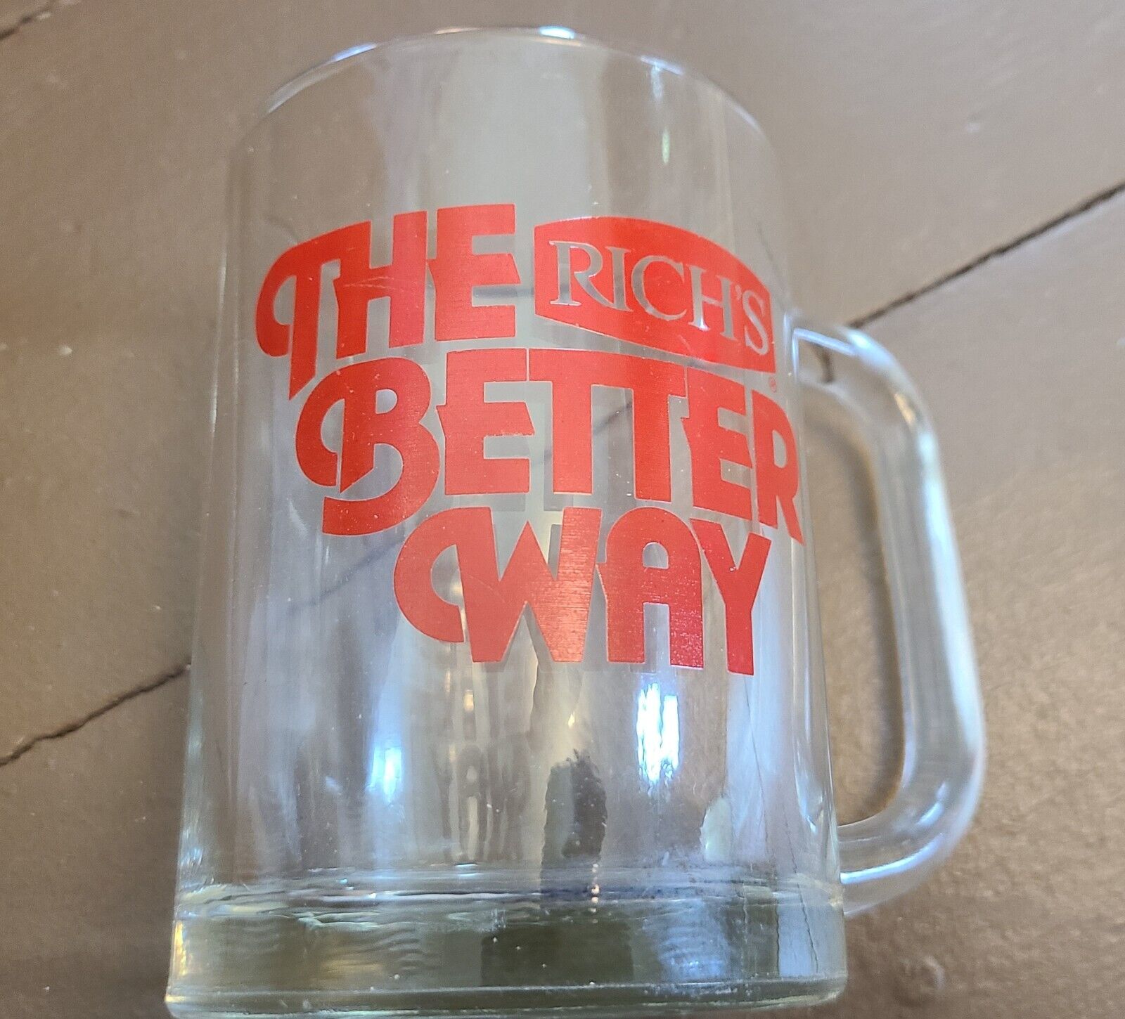 Vintage Rich's The Better Way Glass Mug 4.5 Inch Tall