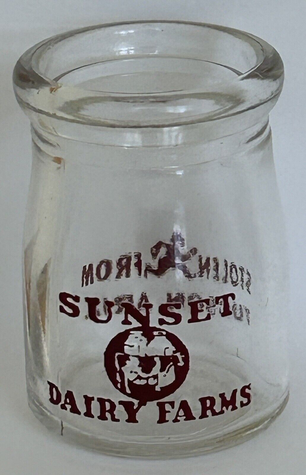 Sunset Dairy Farms 2” Glass Creamer Jar, Stolen from Tucson, Arizona