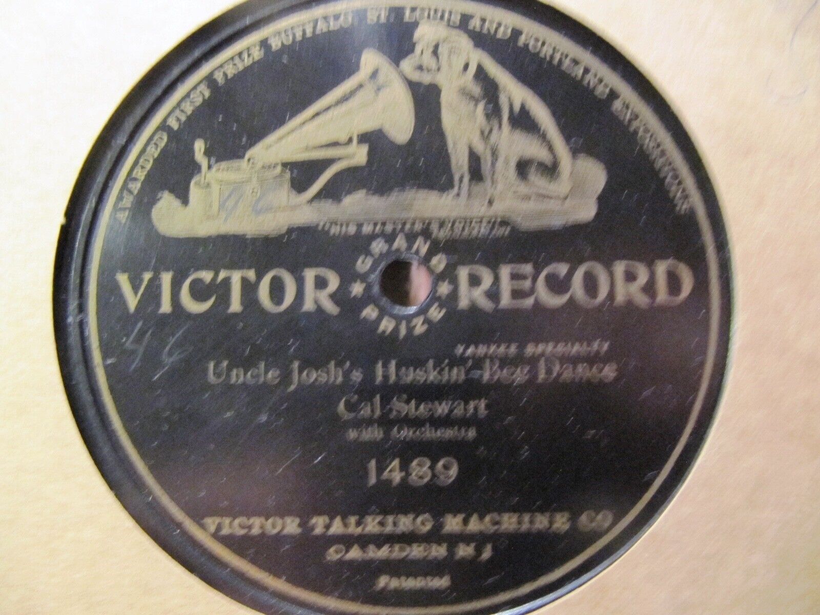 1907 1st Take UNCLE JOSH\'s Huskin Bee Dance Cal Stewart Victor GRAND PRIZE 1489,