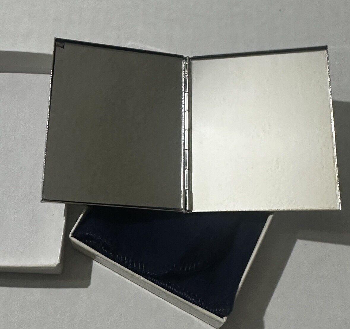 Reed & Barton Minature Silver Hand Square Mirror 2.5x3