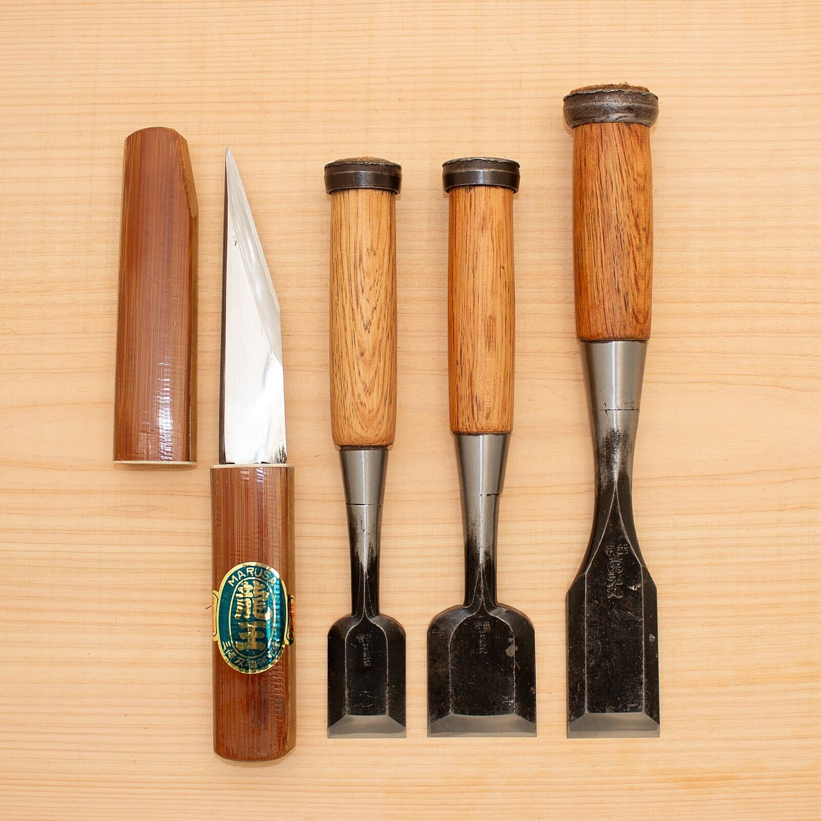 Japanese Chisel Set of 3+Japanese-style small knife wood working #535