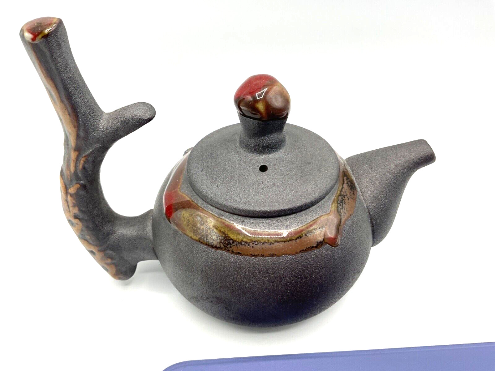 Japanese Pottery Stump traditional teapot/tea kettle/ stamped