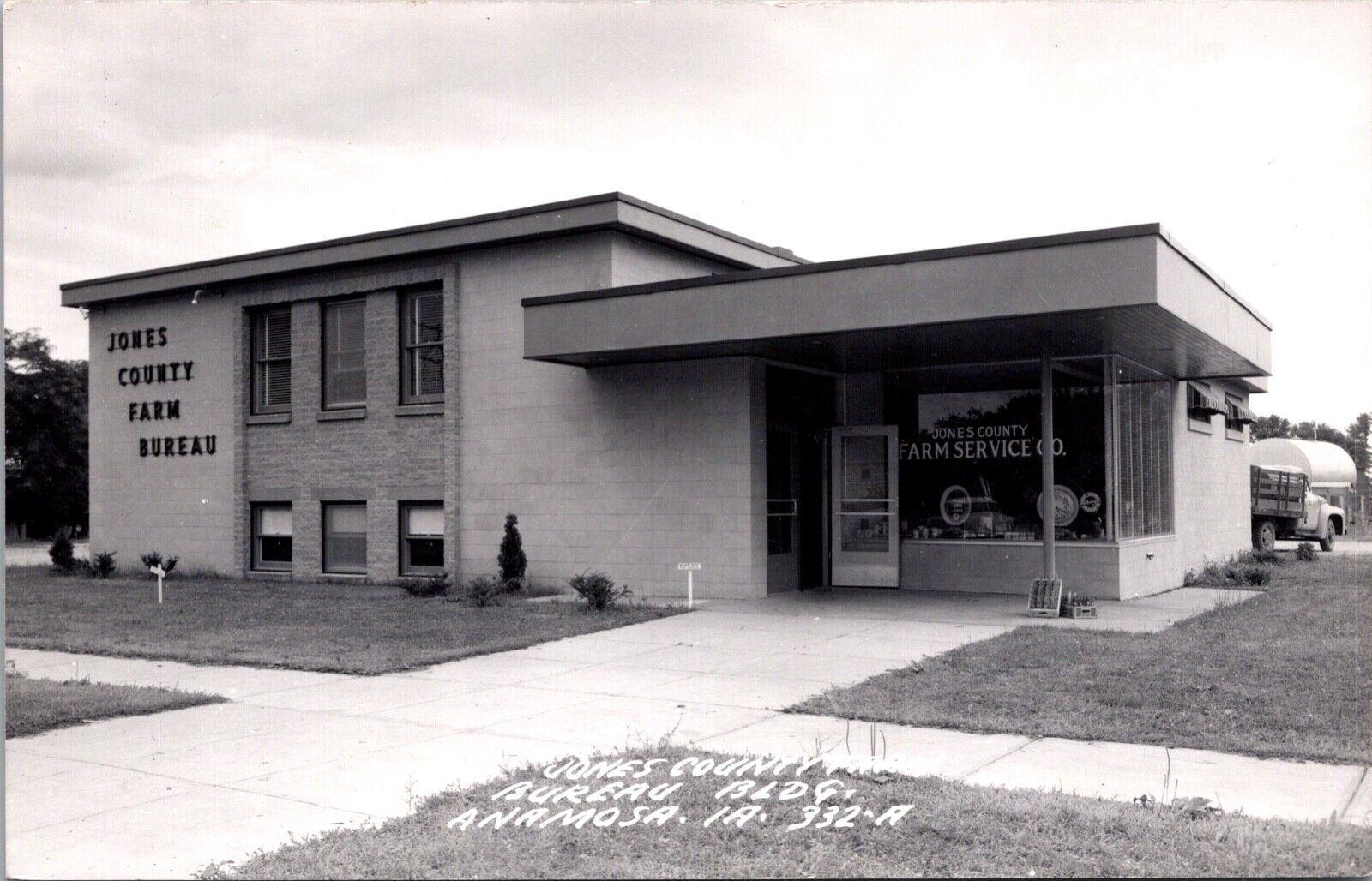 Real Photo Postcard Jones County Farm Bureau Building in Anamosa, Iowa~137968