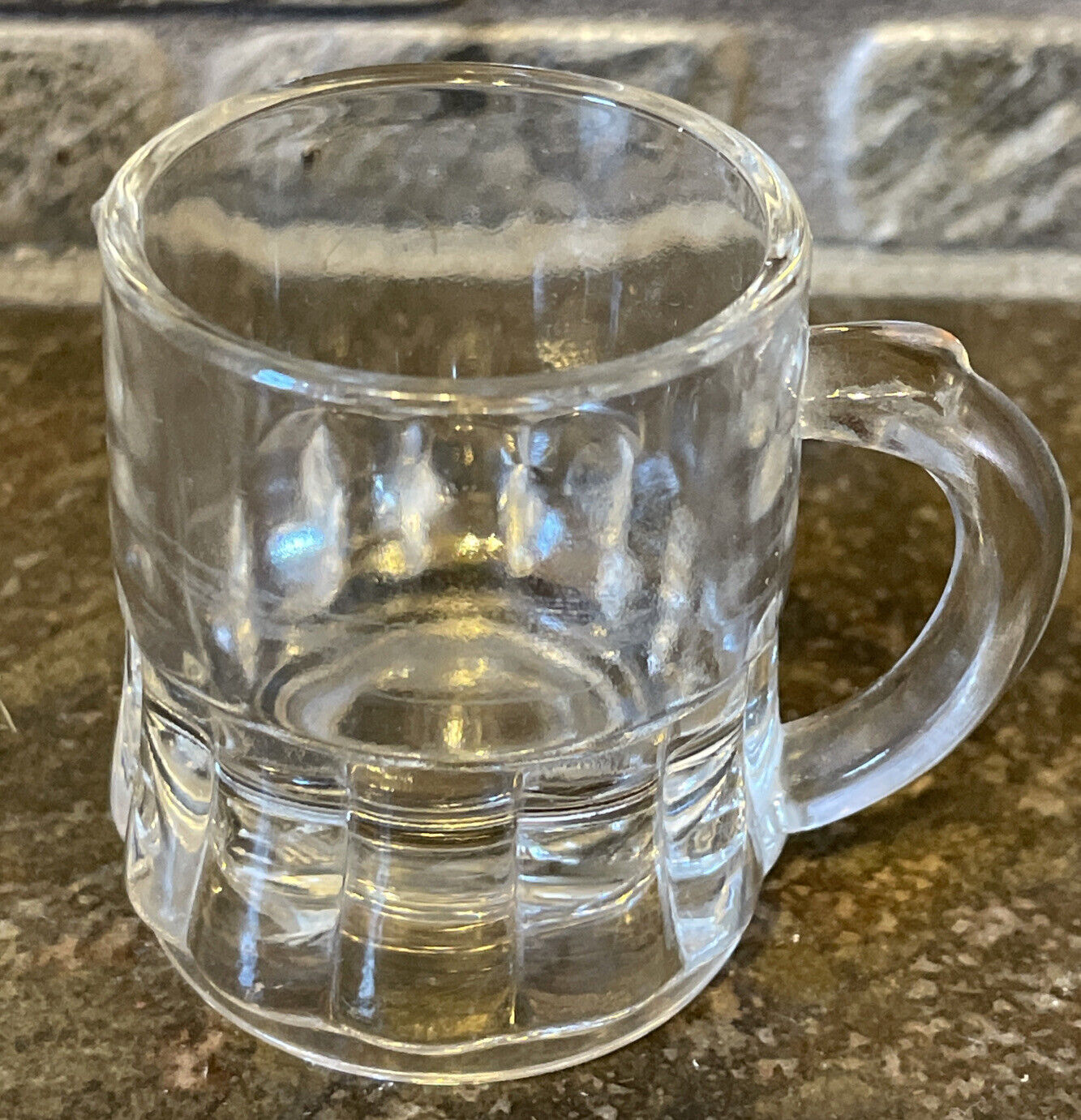 Vintage Federal Glass Clear Mug Toothpick/Shot Glass