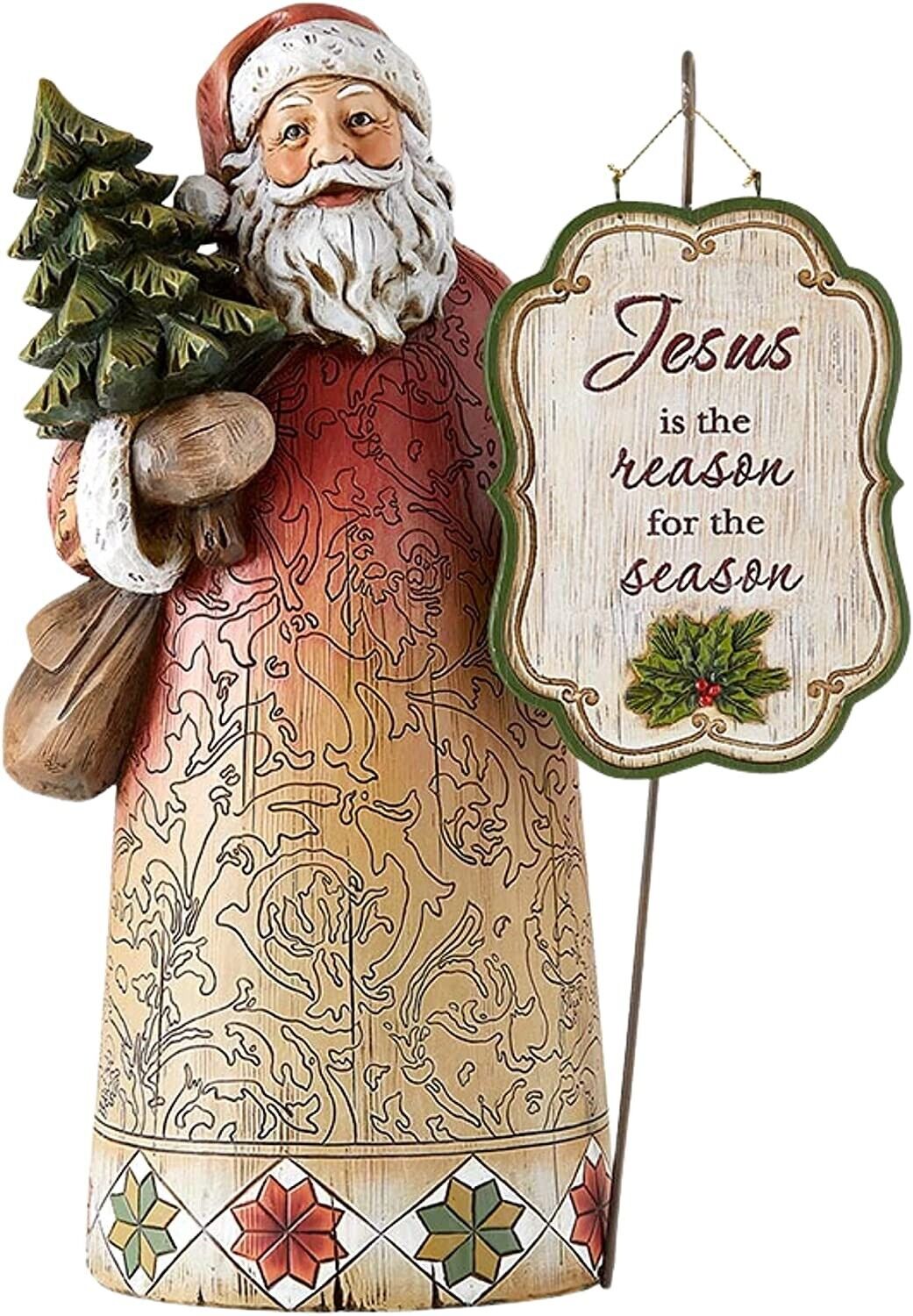 Joyful Jesus is The Reason for The Season Santa Claus Figurines