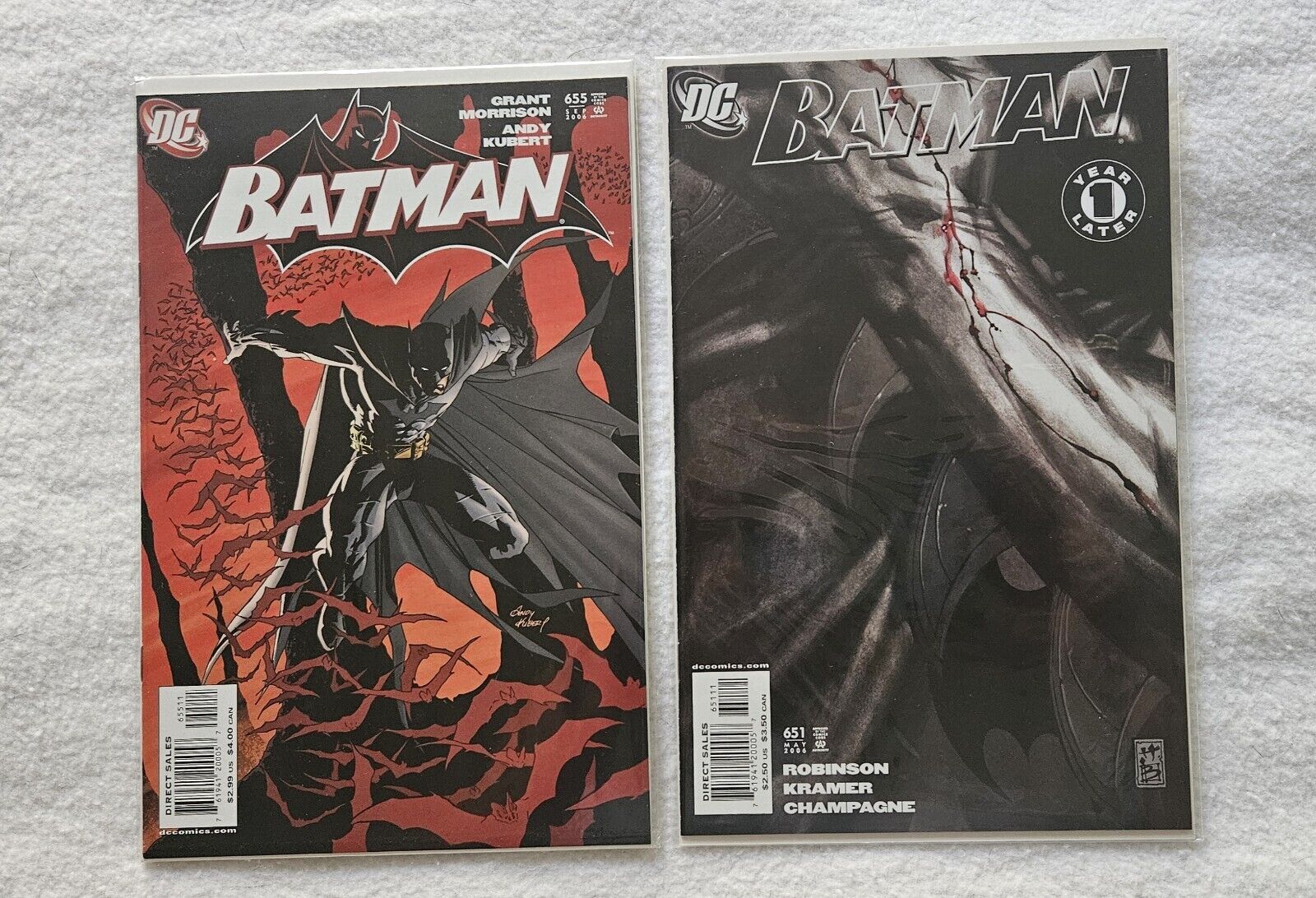 Batman #655 - 1st Damian Wayne + #651 (DC Comics 2006) - Both 1st Printings