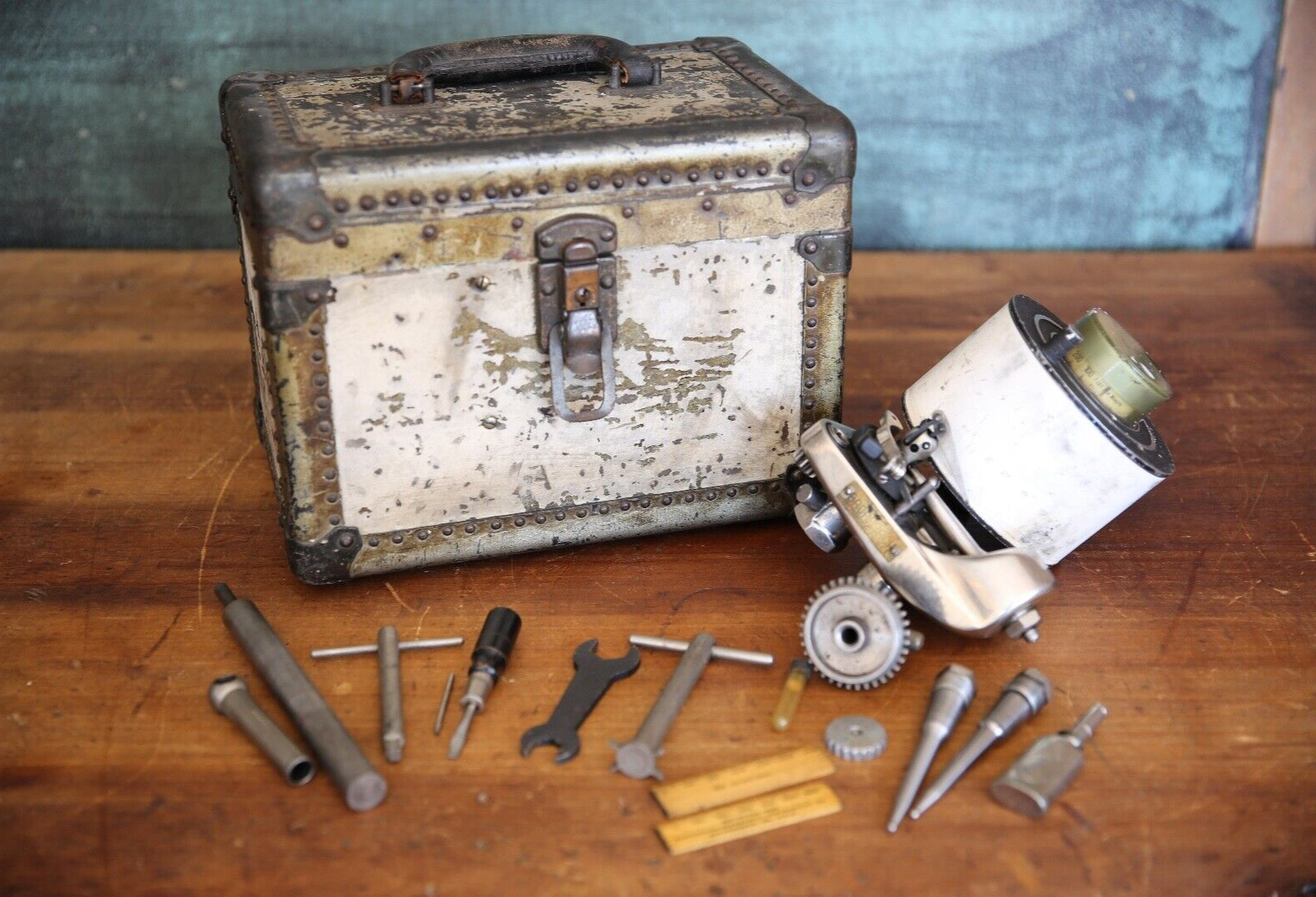 Vintage Bacharach Instrument Steam Engine Indicator Gauge industrial Tool box