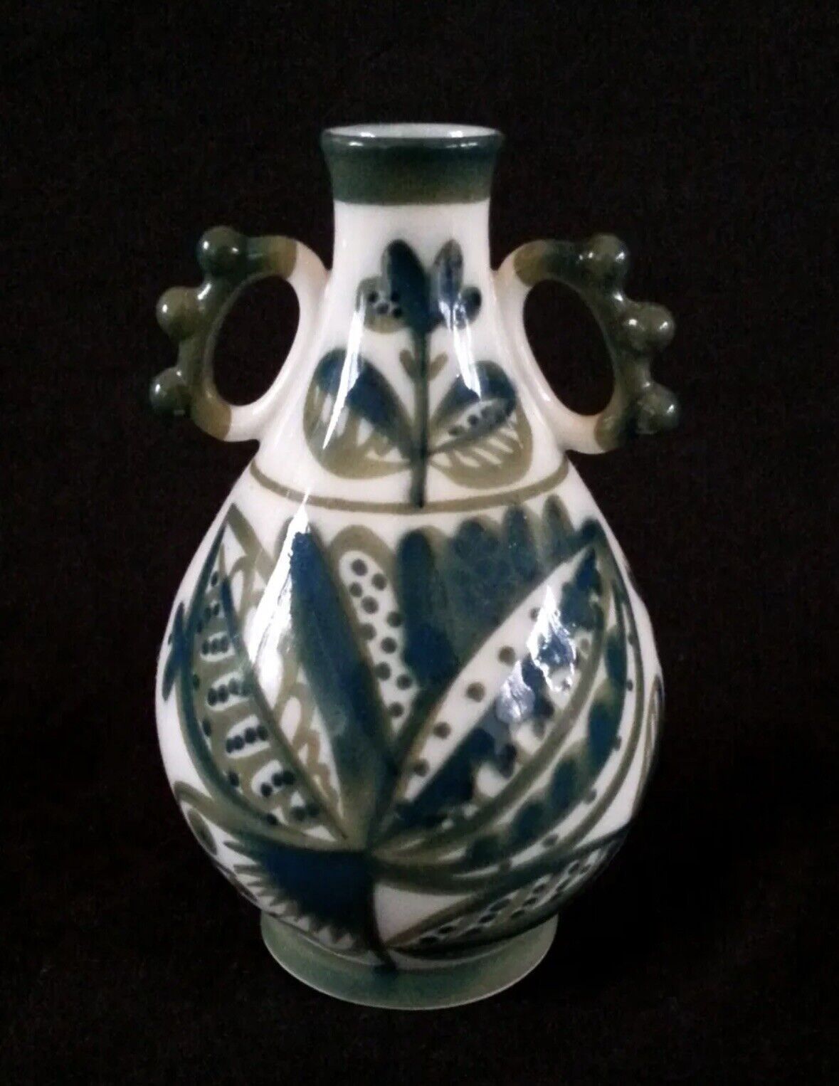 LFZ Porcelain Hand Painted by GORODETSKY Vase CACTUS Multi-Colors Vintage Rare