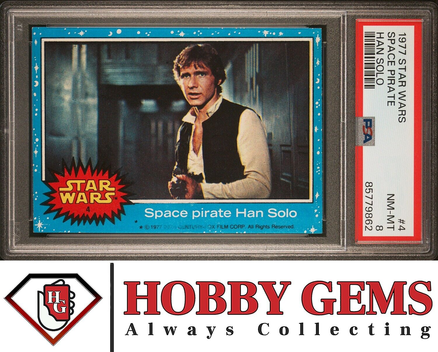 HAN SOLO PSA 8 1977 Topps Star Wars Space Pirate #4
